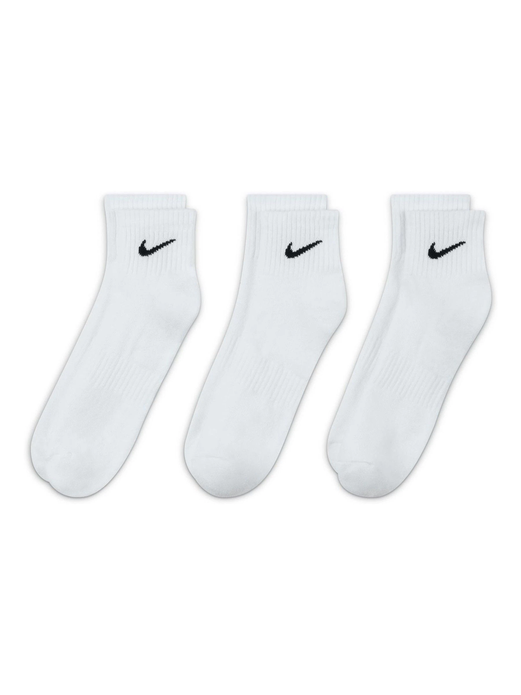 Nike White Ankle Everyday Cushioned Crew Socks 3 Pack