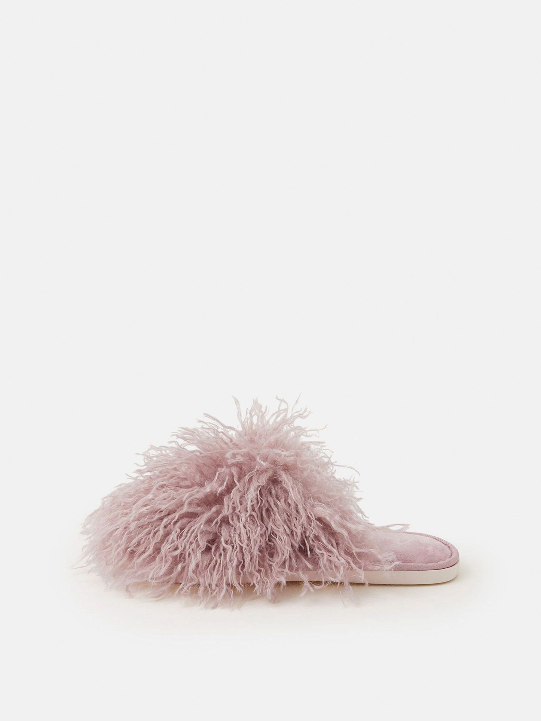 Accessorize Purple Shaggy Faux Fur Slippers