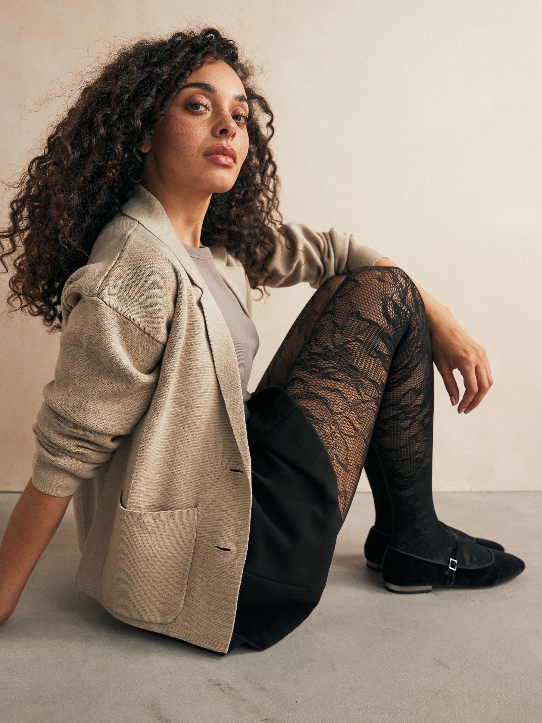 Black Lace Pattern Tights 1 Pack