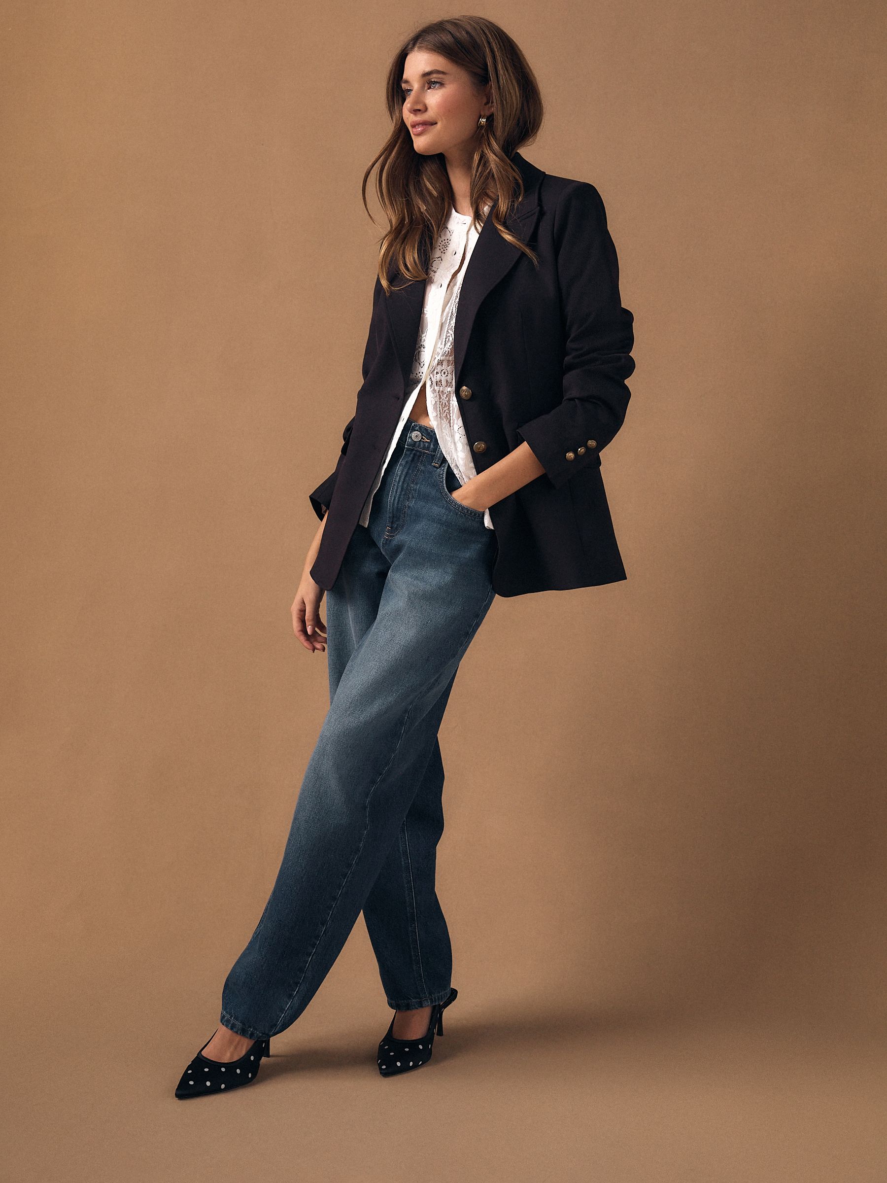 Black Fitted Single Breasted Blazer