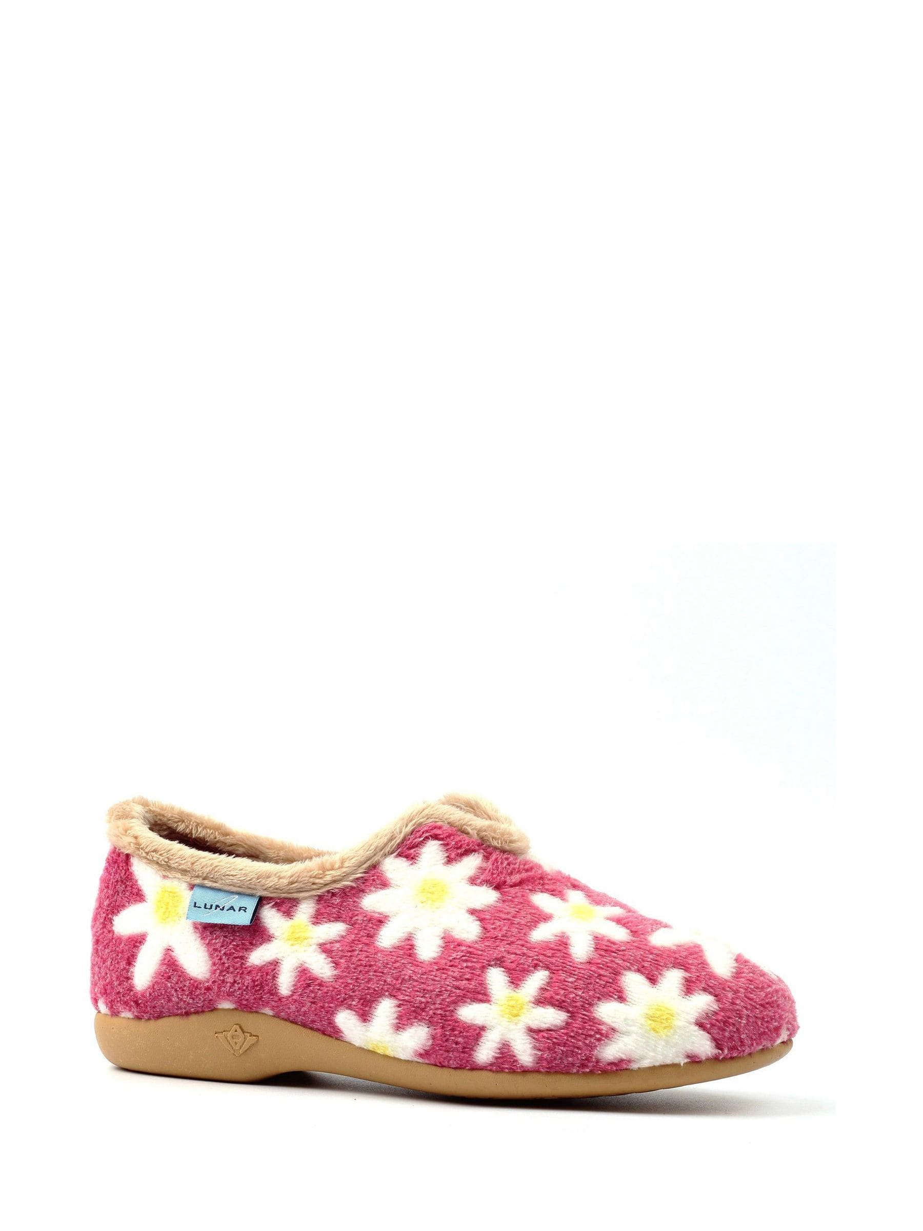 Pink Lunar Ladies Flower Pattern Slippers