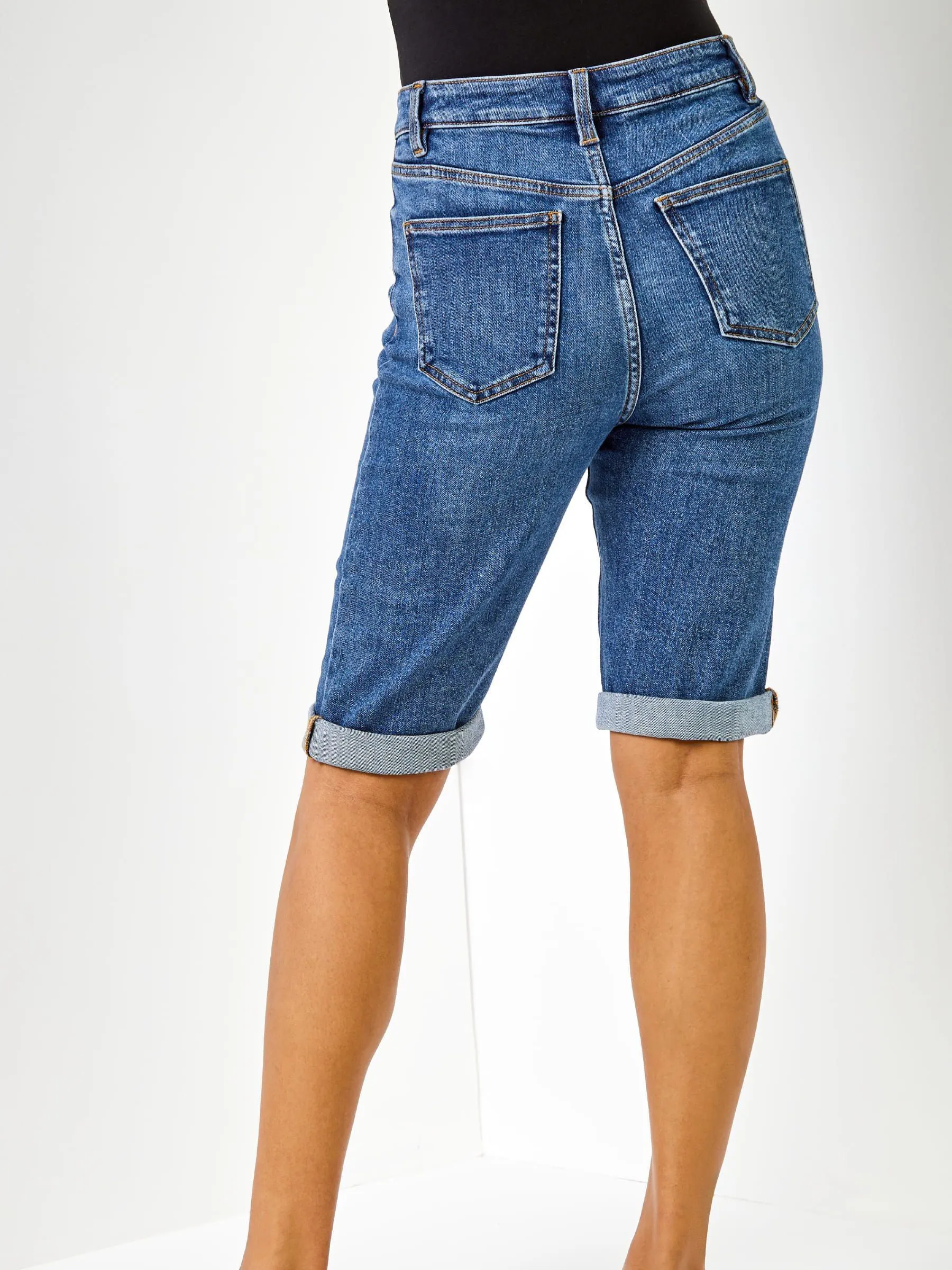 Roman Blue Essential Knee Length Shorts