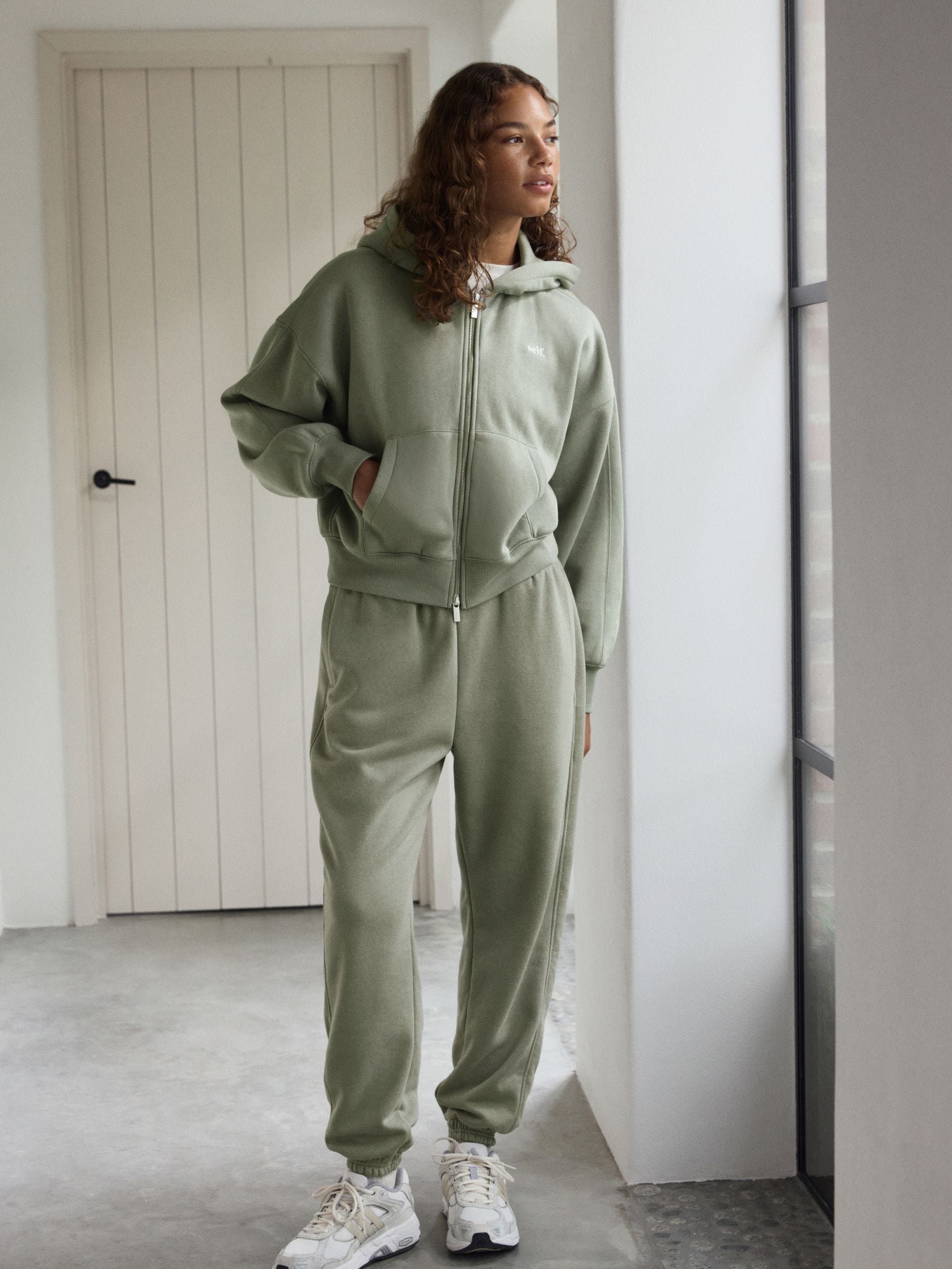 self. Sage Green Cuffed Joggers
