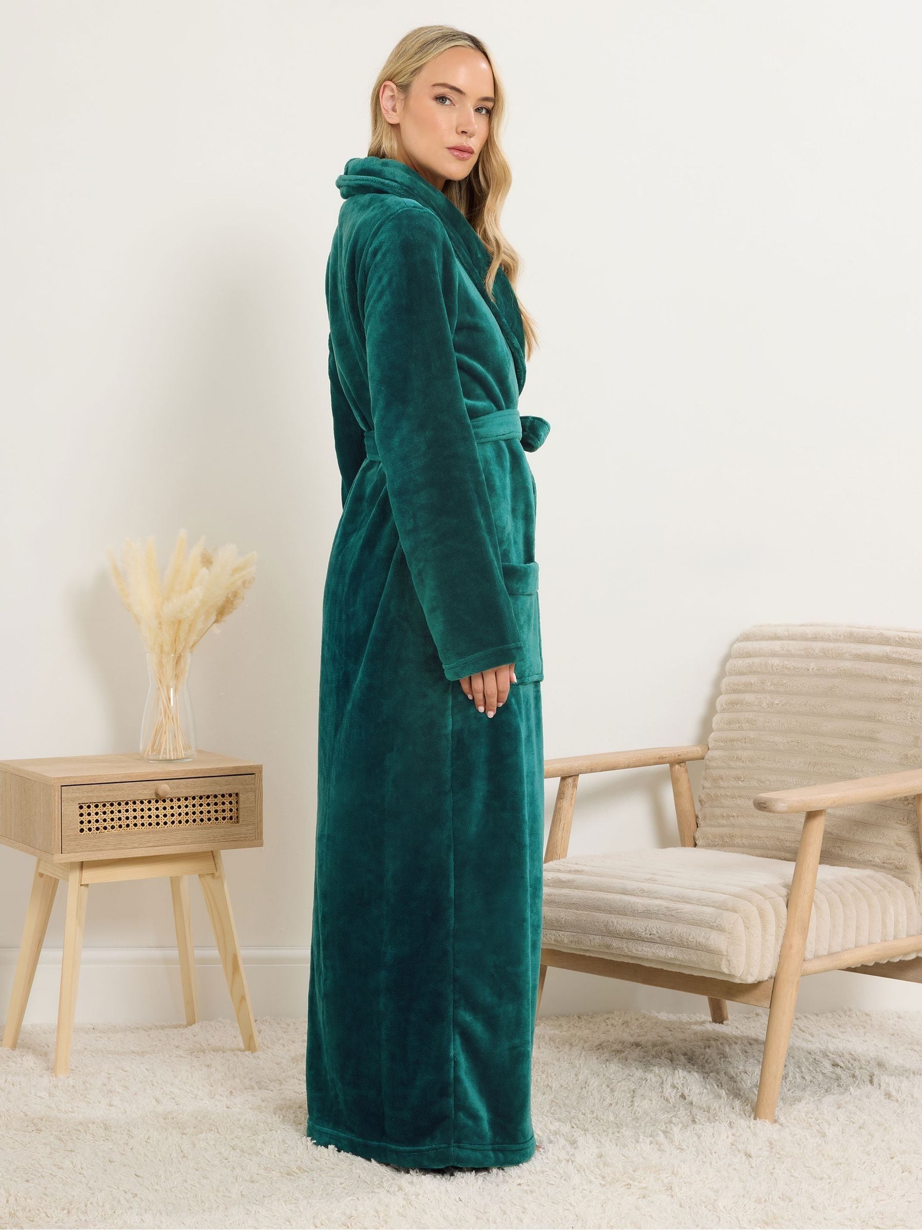 Long Tall Sally Green Super Luxe Shawl Maxi Robe