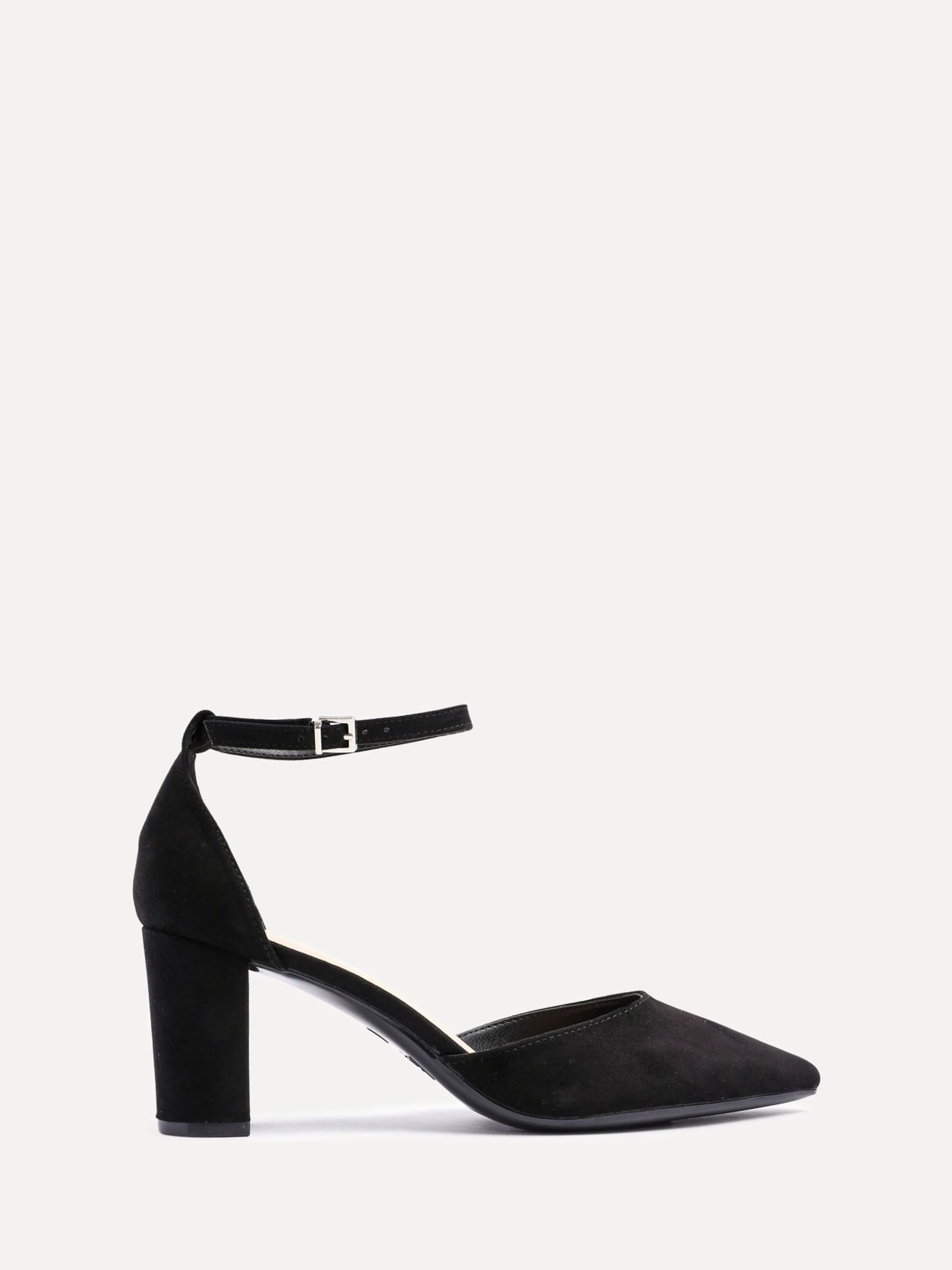 Linzi Black Leona Closed Back Court Block Heels