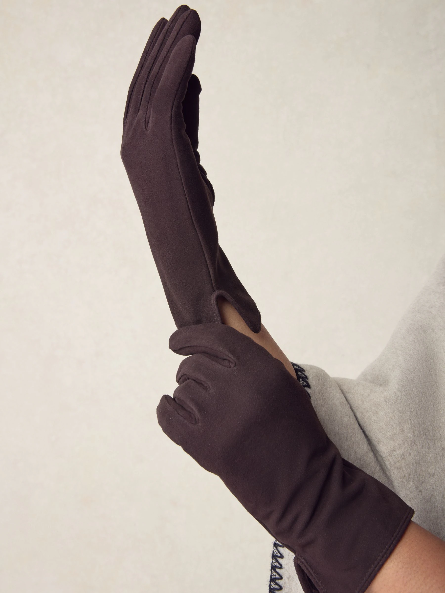 Chocolate Brown N. Premium Suede Gloves