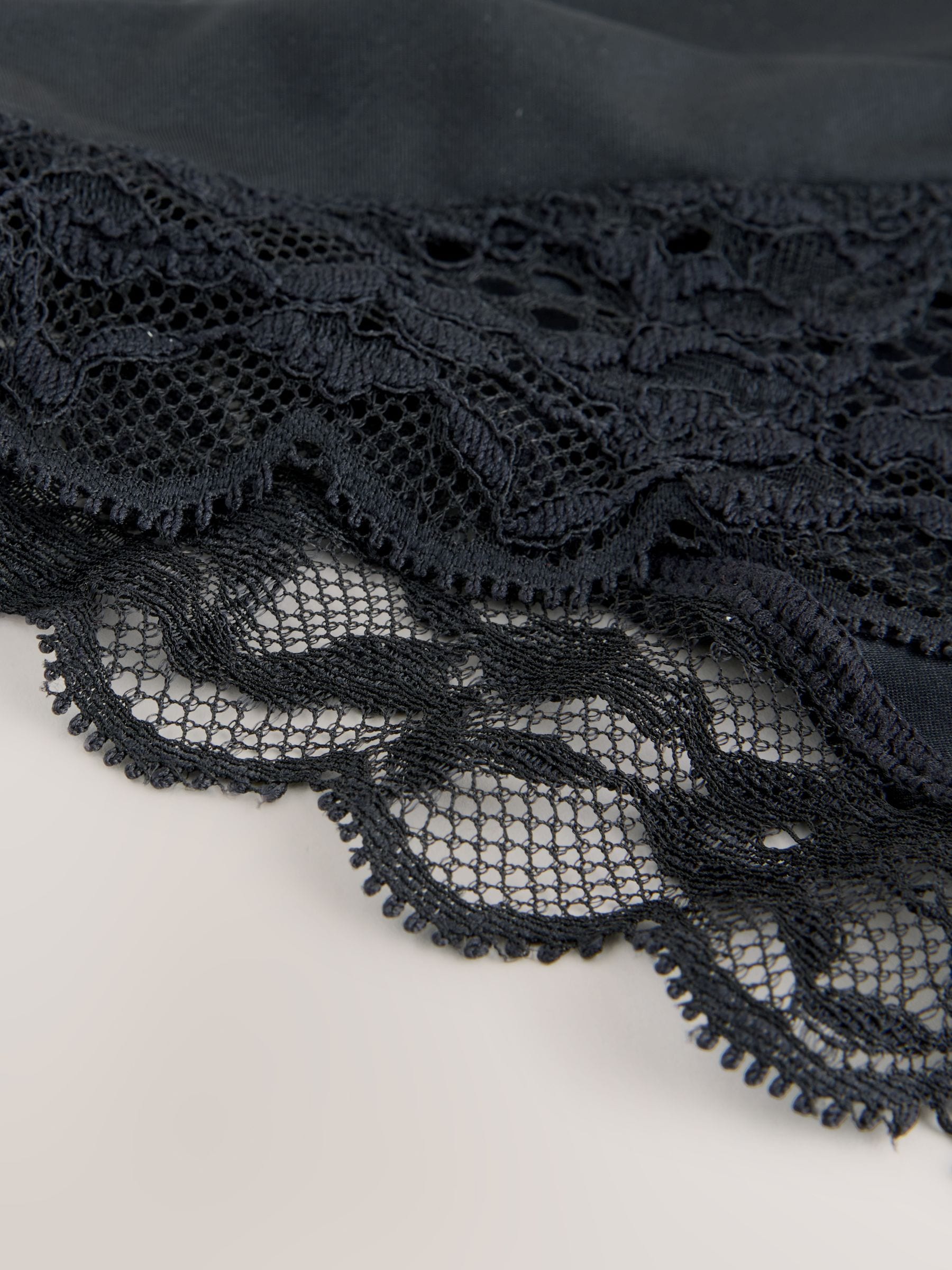 Black Ultimate Comfort Lace Back High Leg Knickers