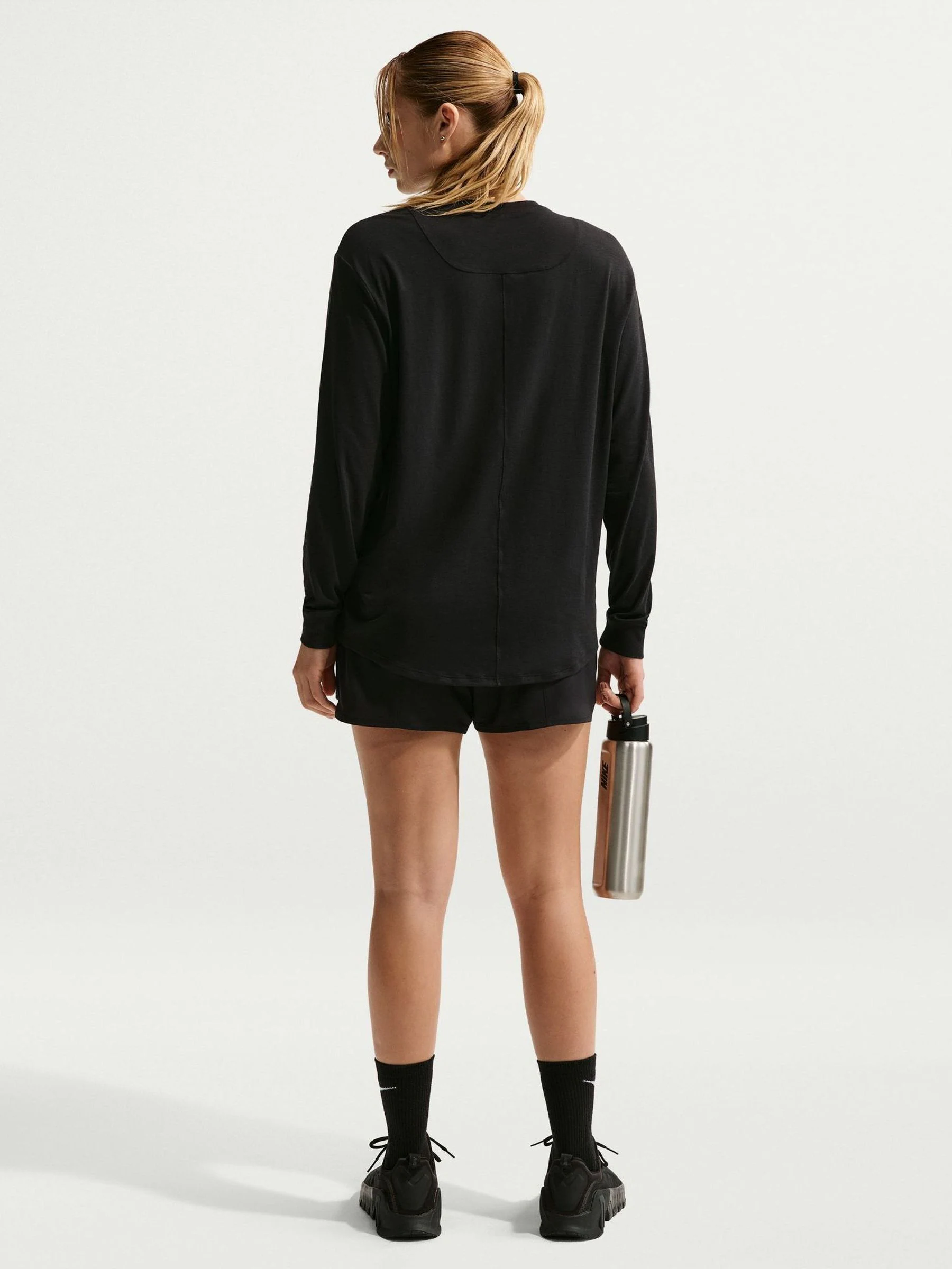 Nike Black/White One Dri-FIT Mid Rise 3 Inch Brief Lined Shorts