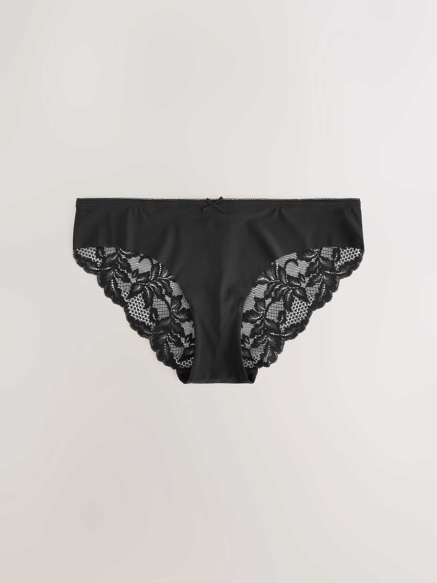 Black Brazilian No VPL Lace Back Briefs 5 Pack