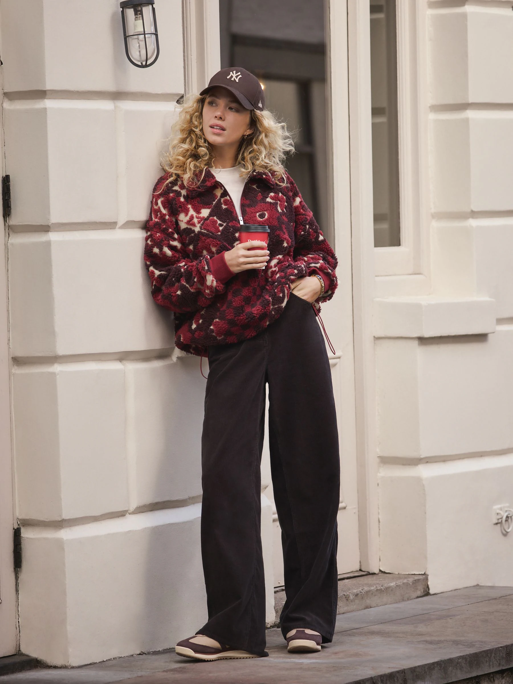 Chocolate Brown Cord Wide Leg Trousers