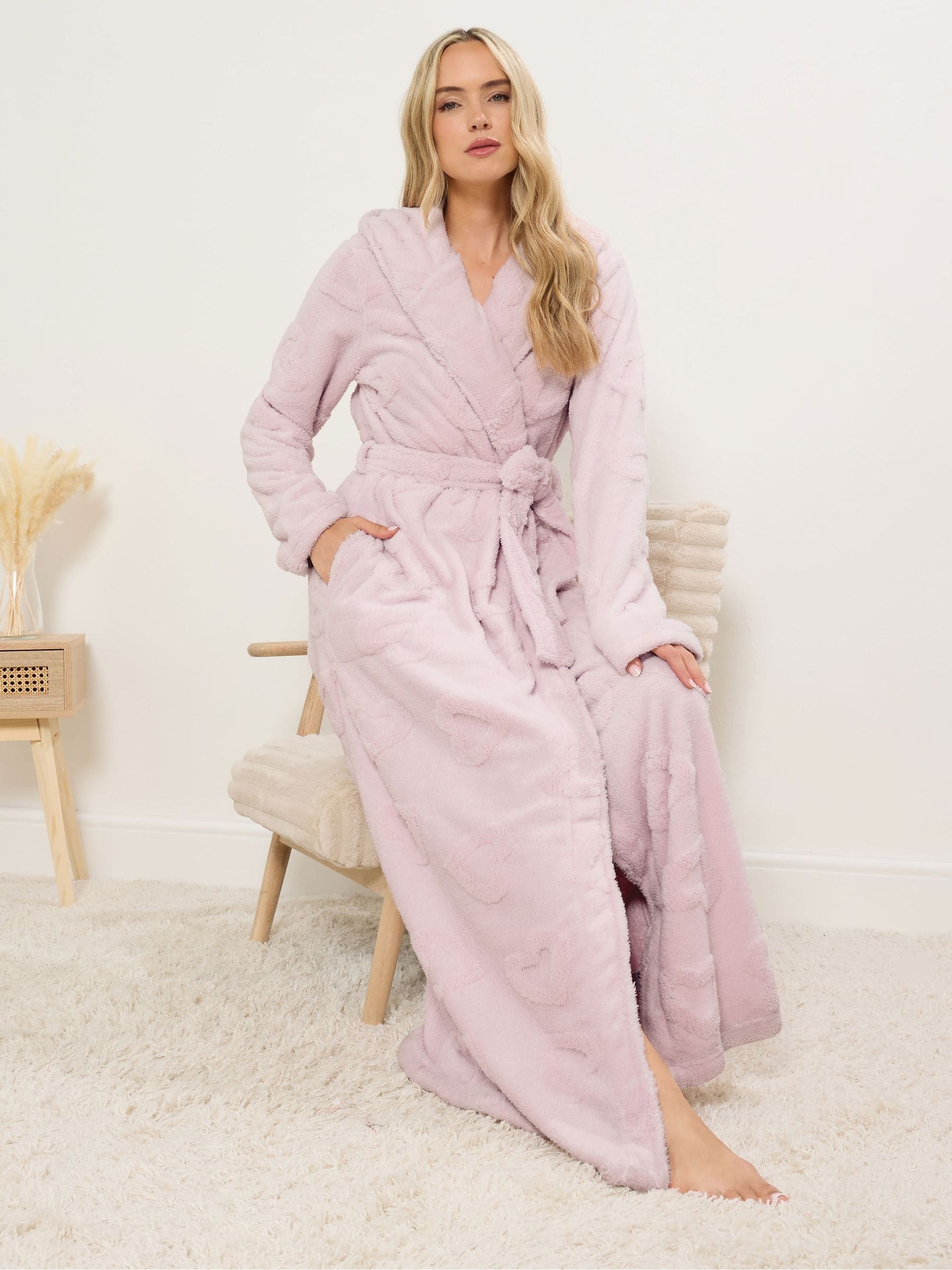 Long Tall Sally Pink Hooded Maxi Robe