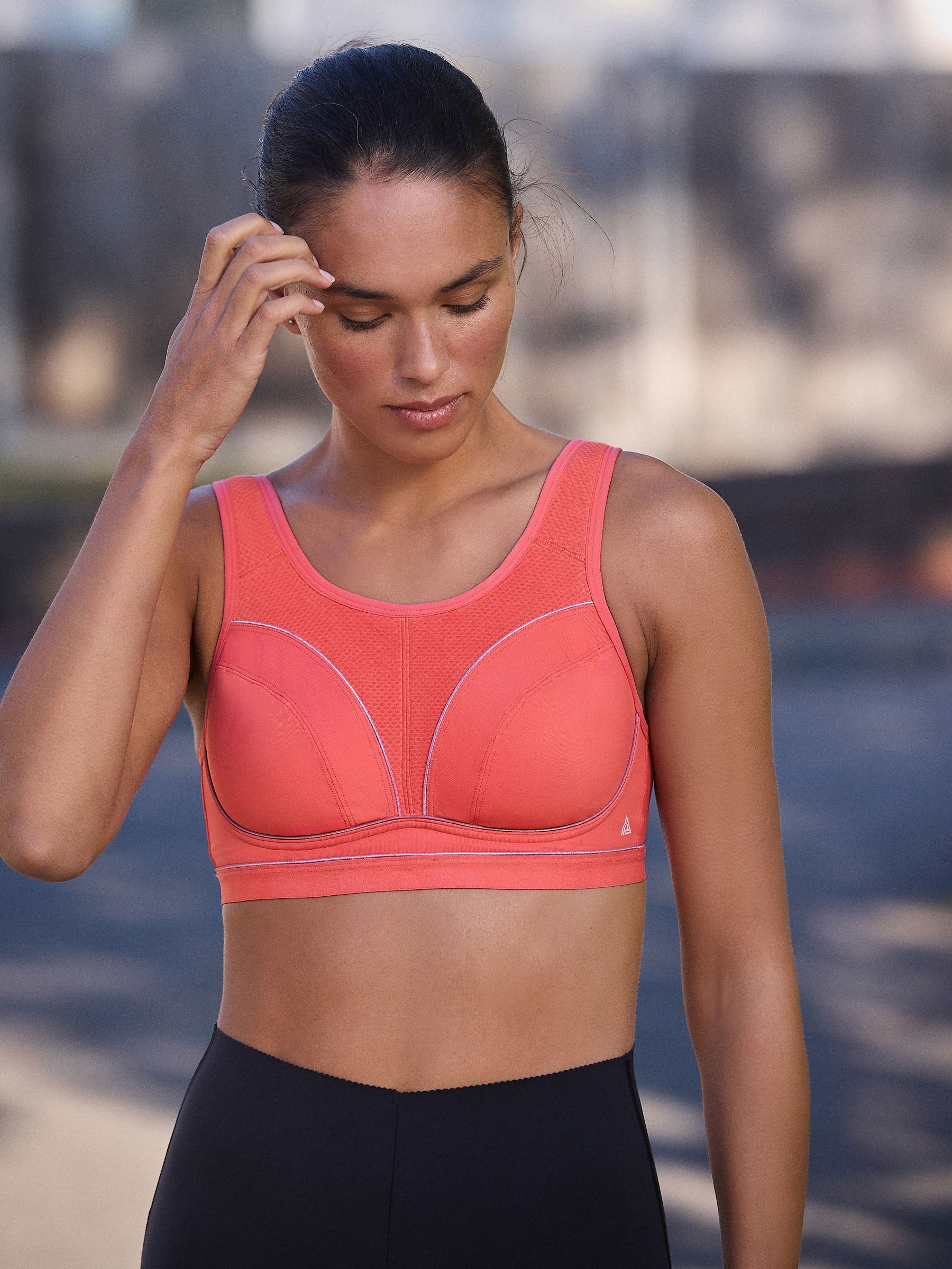 Coral Pink B-G Active Sports High Impact Dry Tech Non Pad Bra