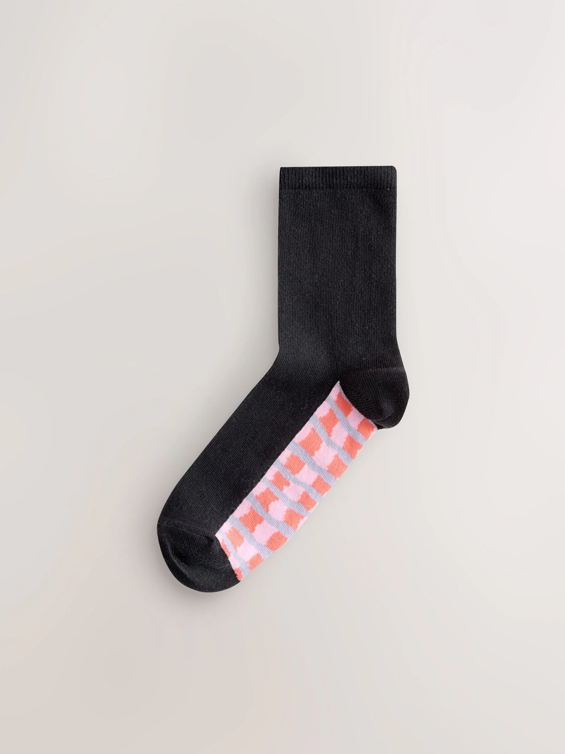 Bright Wobbly Check Footbed Ankle Socks 4 Pack