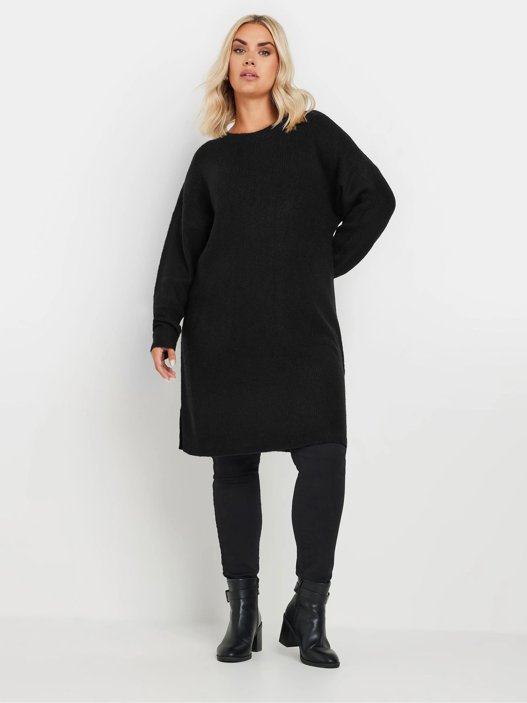 Yours Curve Black Tunic Jumper Dress