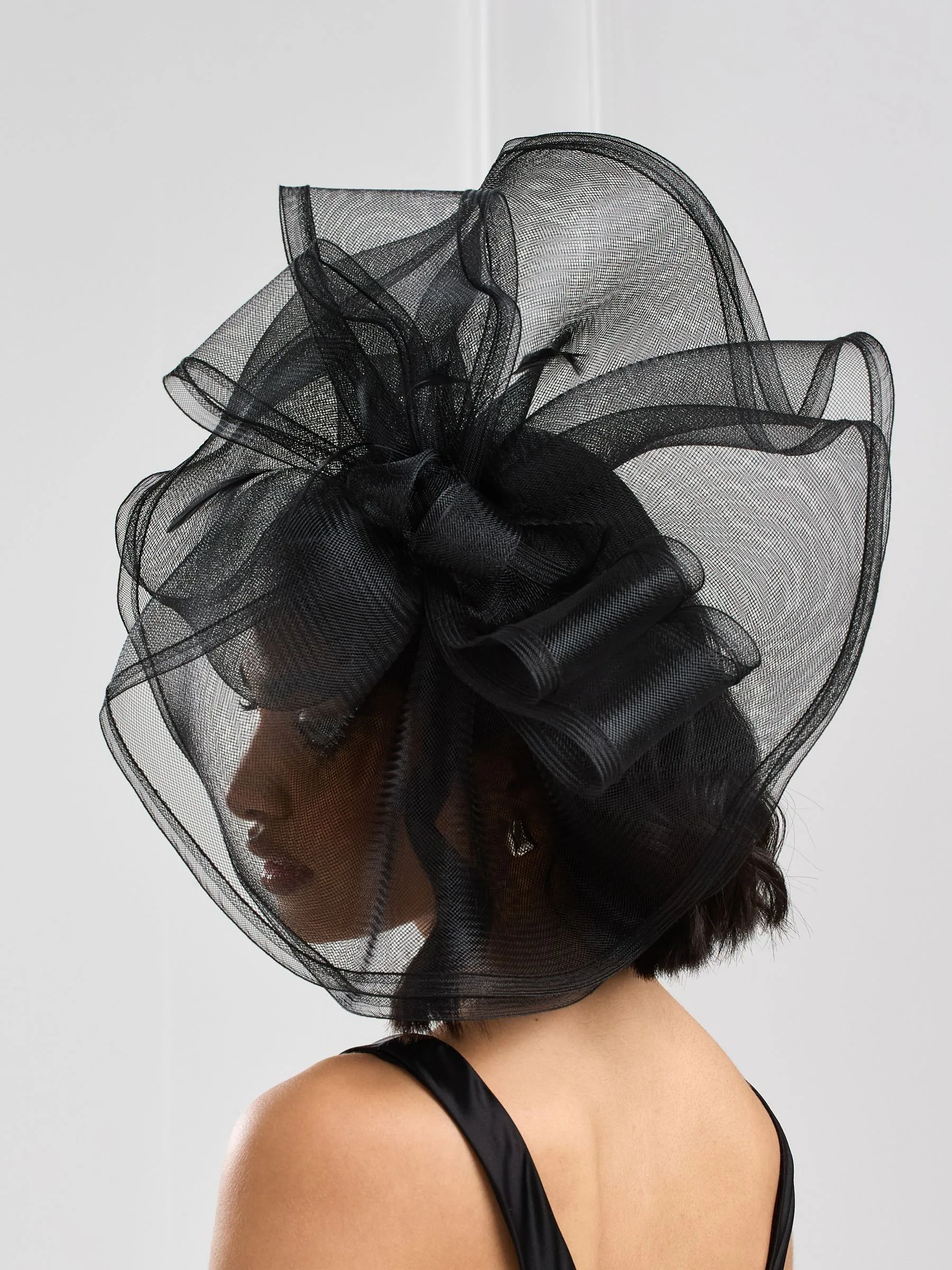 Jon Richard Black Large Hat Fascinator