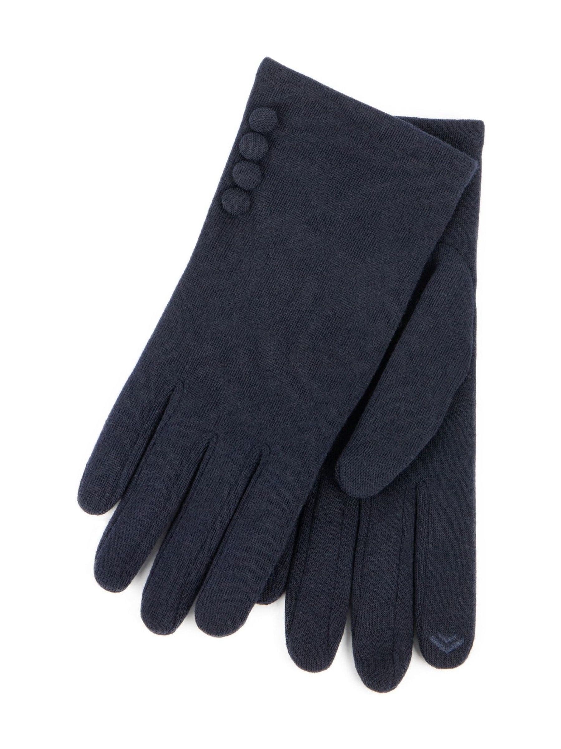 Totes Blue Thermal SmarTouch Gloves With Button Details