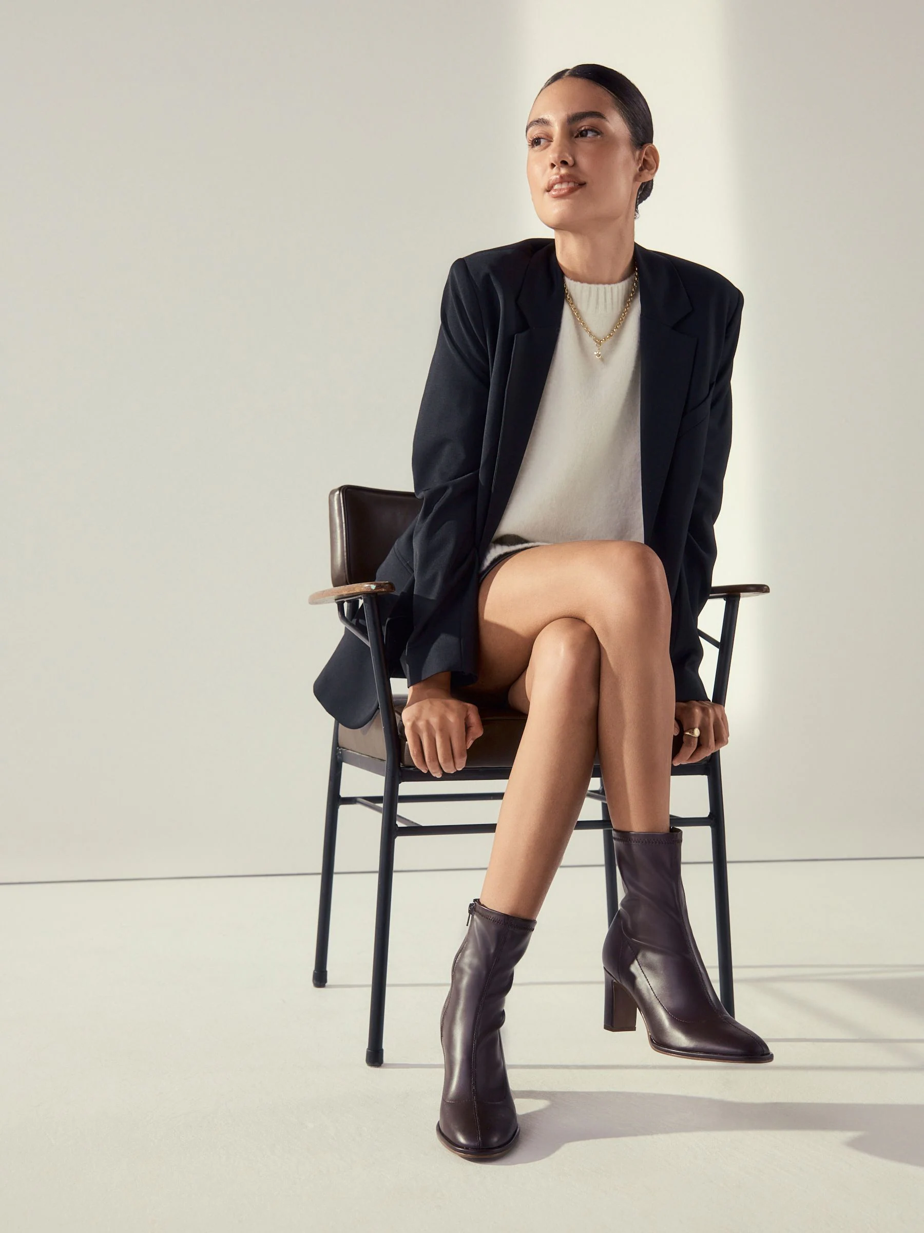 Chocolate Brown Standard/Wide Fit Forever Comfort® Round Toe Sock Boots