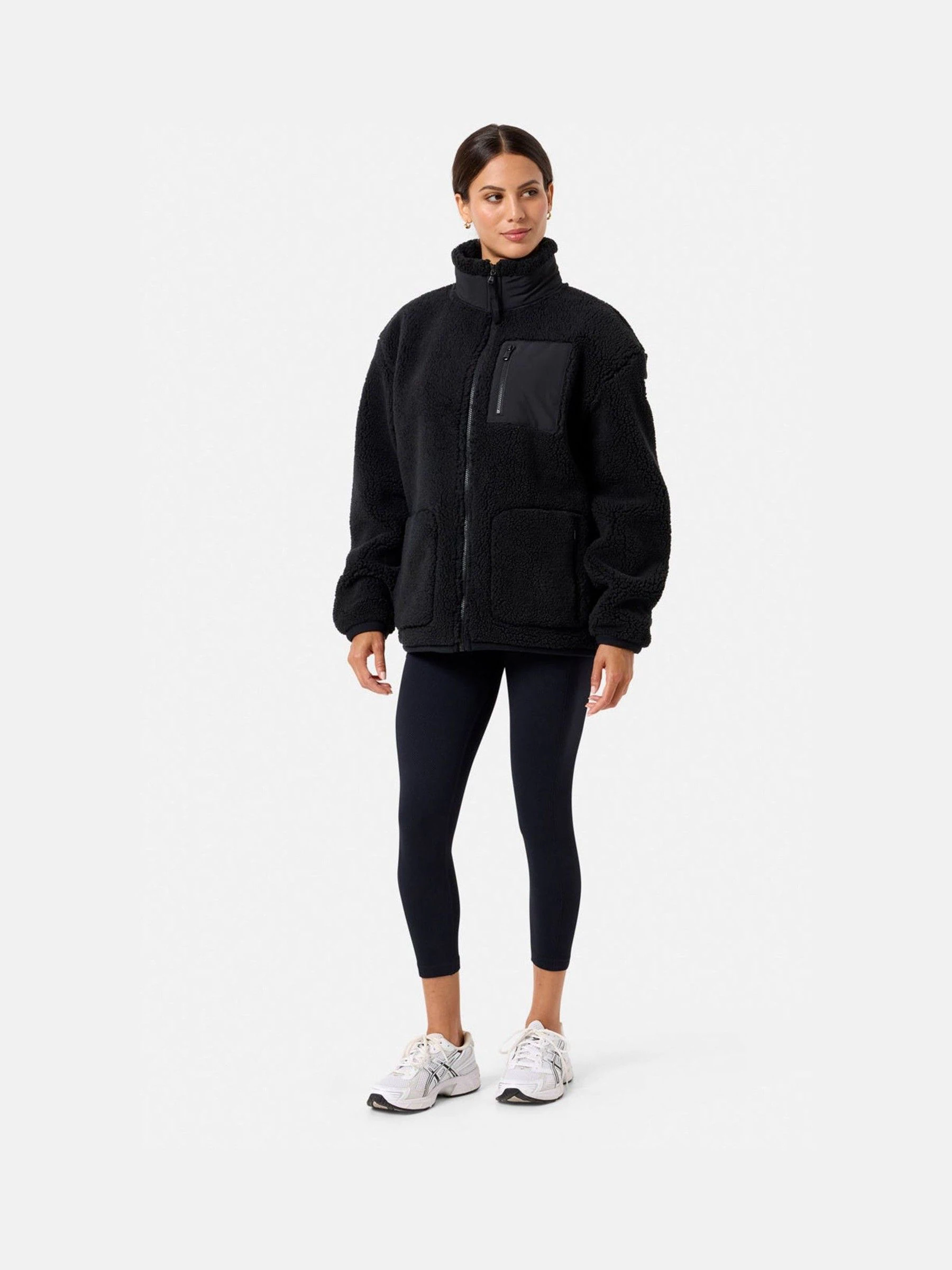 Gym + Coffee Black Industry Fleece Jacket