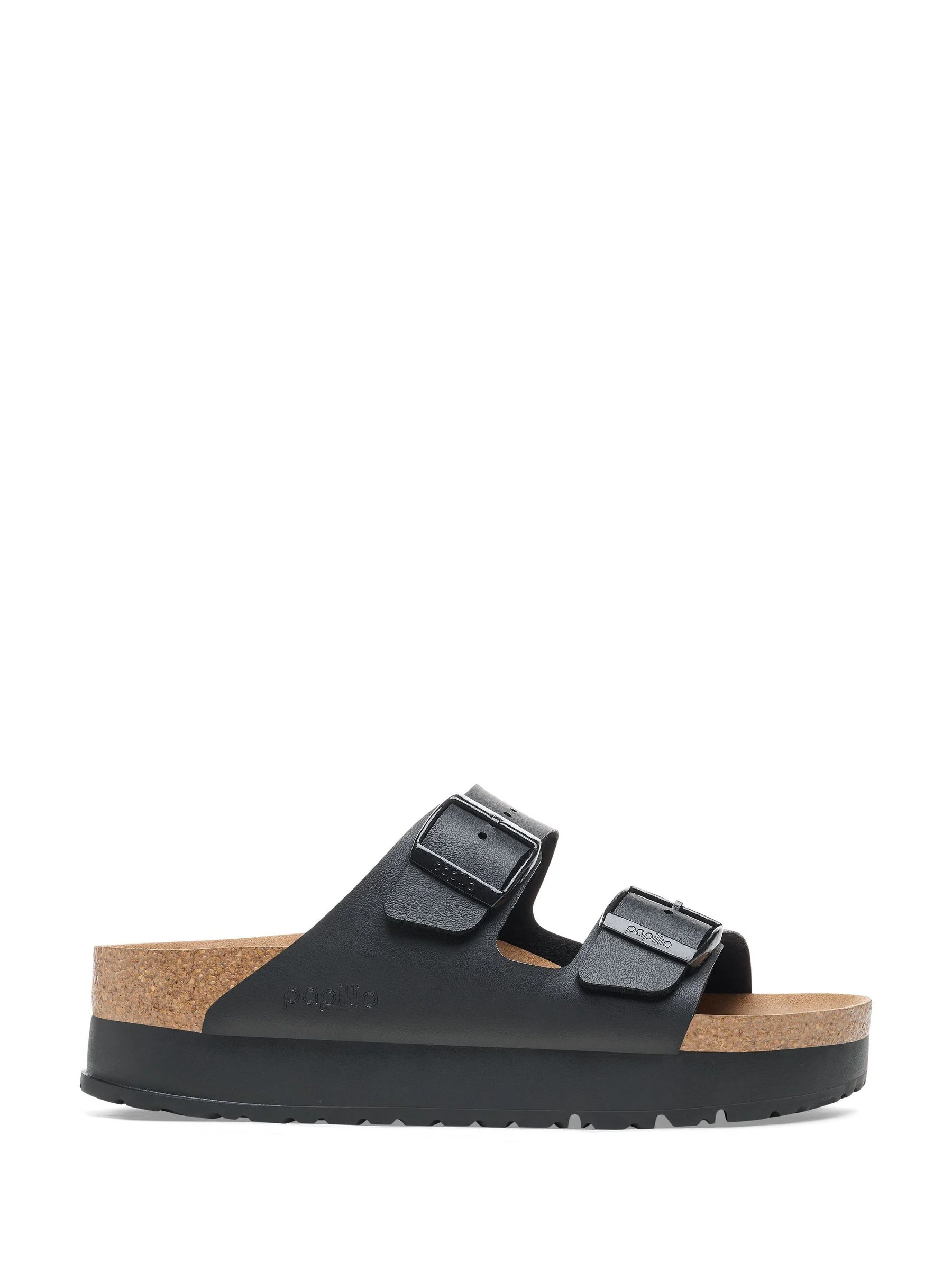 Birkenstock Black Birko Flor Papillio Flex Platform Sandals