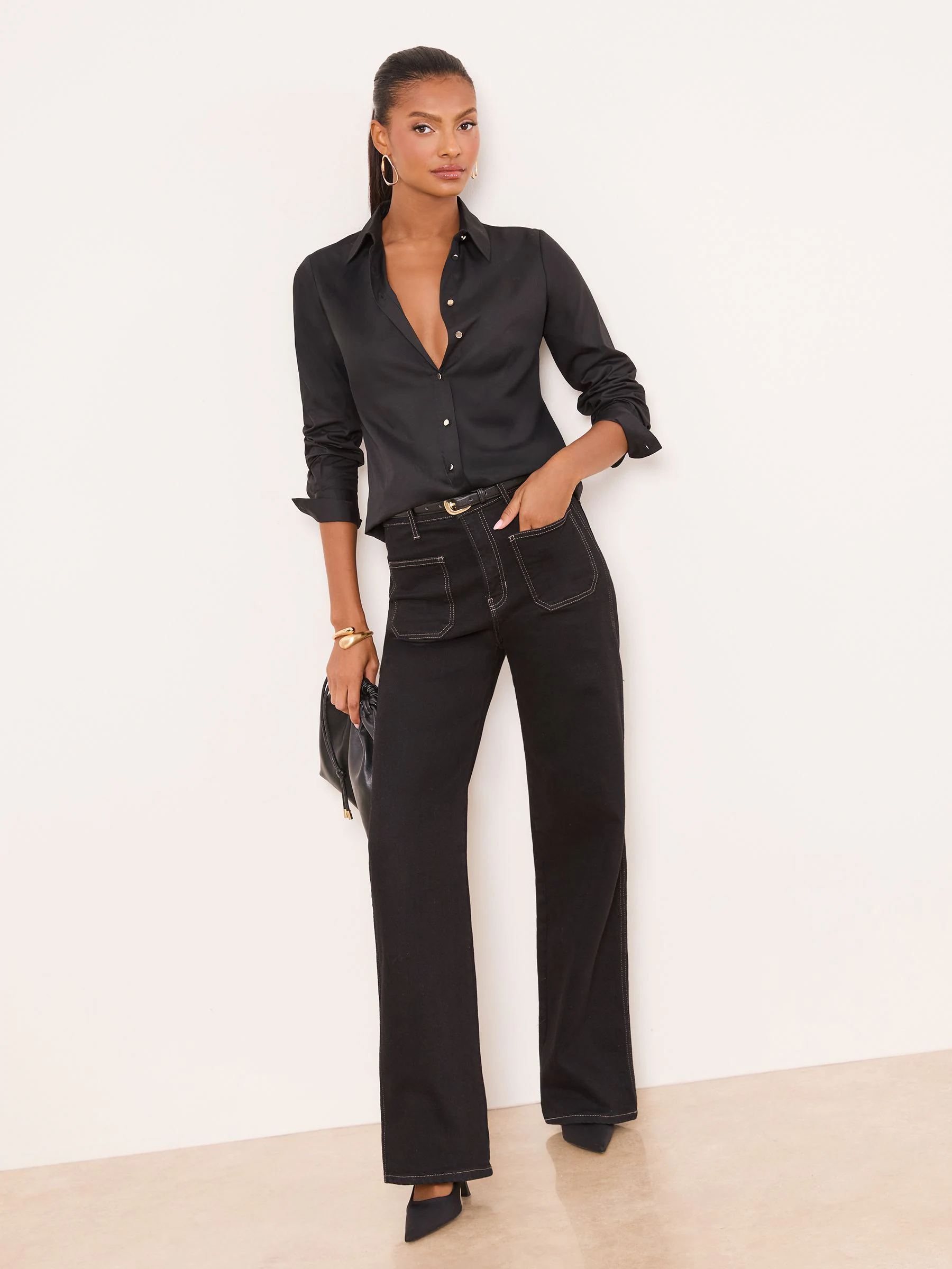 Lipsy Black Poplin Shirt