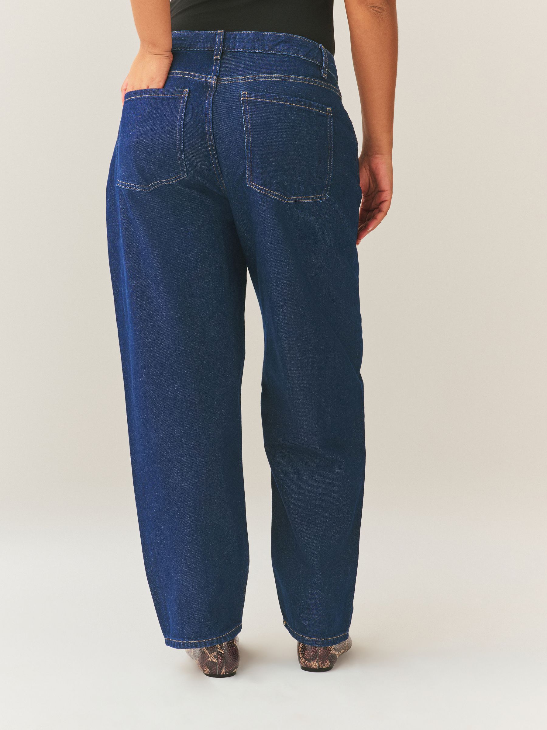 Rinse Blue Hourglass Barrel Leg Jeans