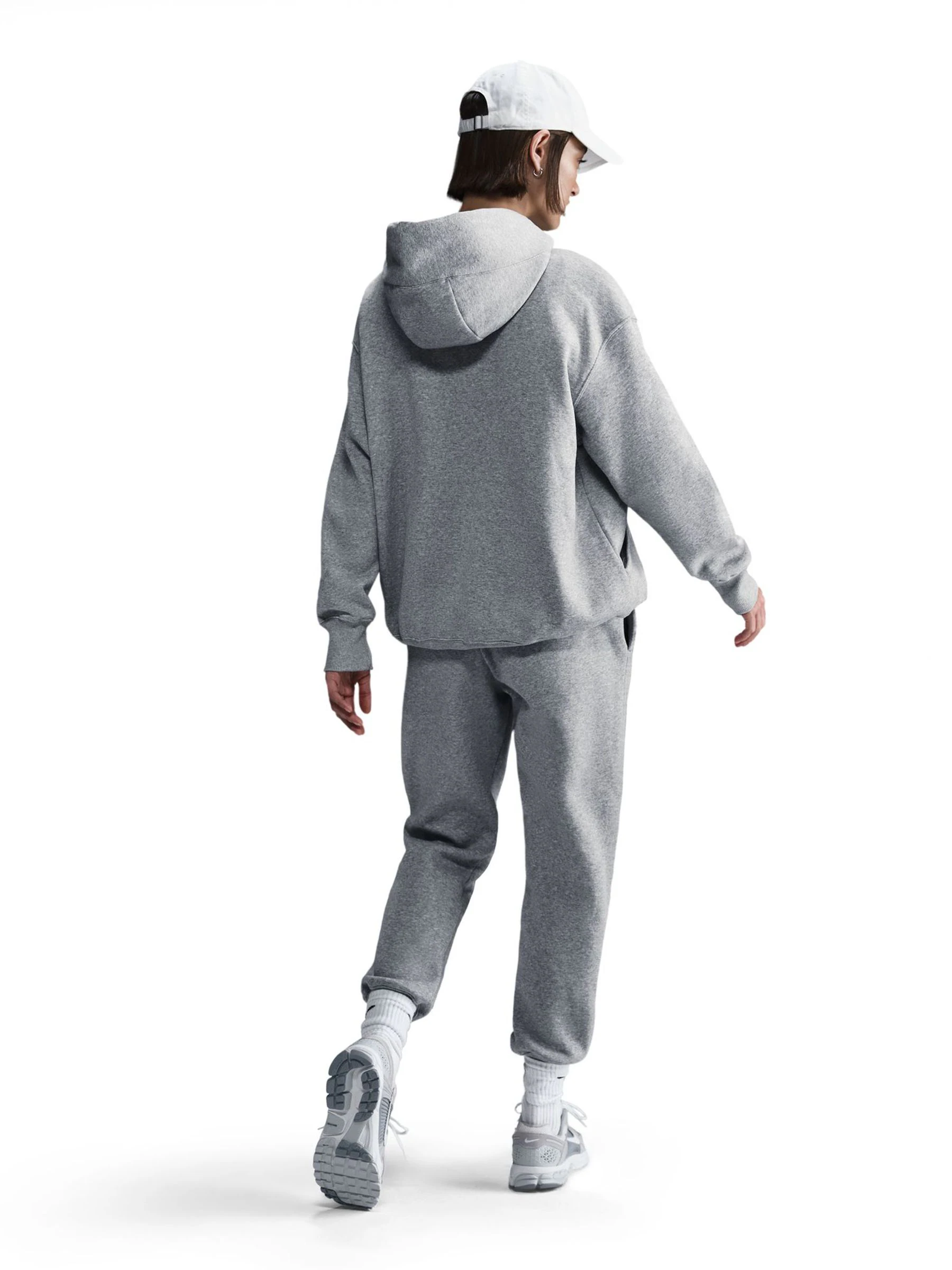 Nike Dark Grey Heather Oversized Mini Sportswear Phoenix Fleece Swoosh Pullover Hoodie