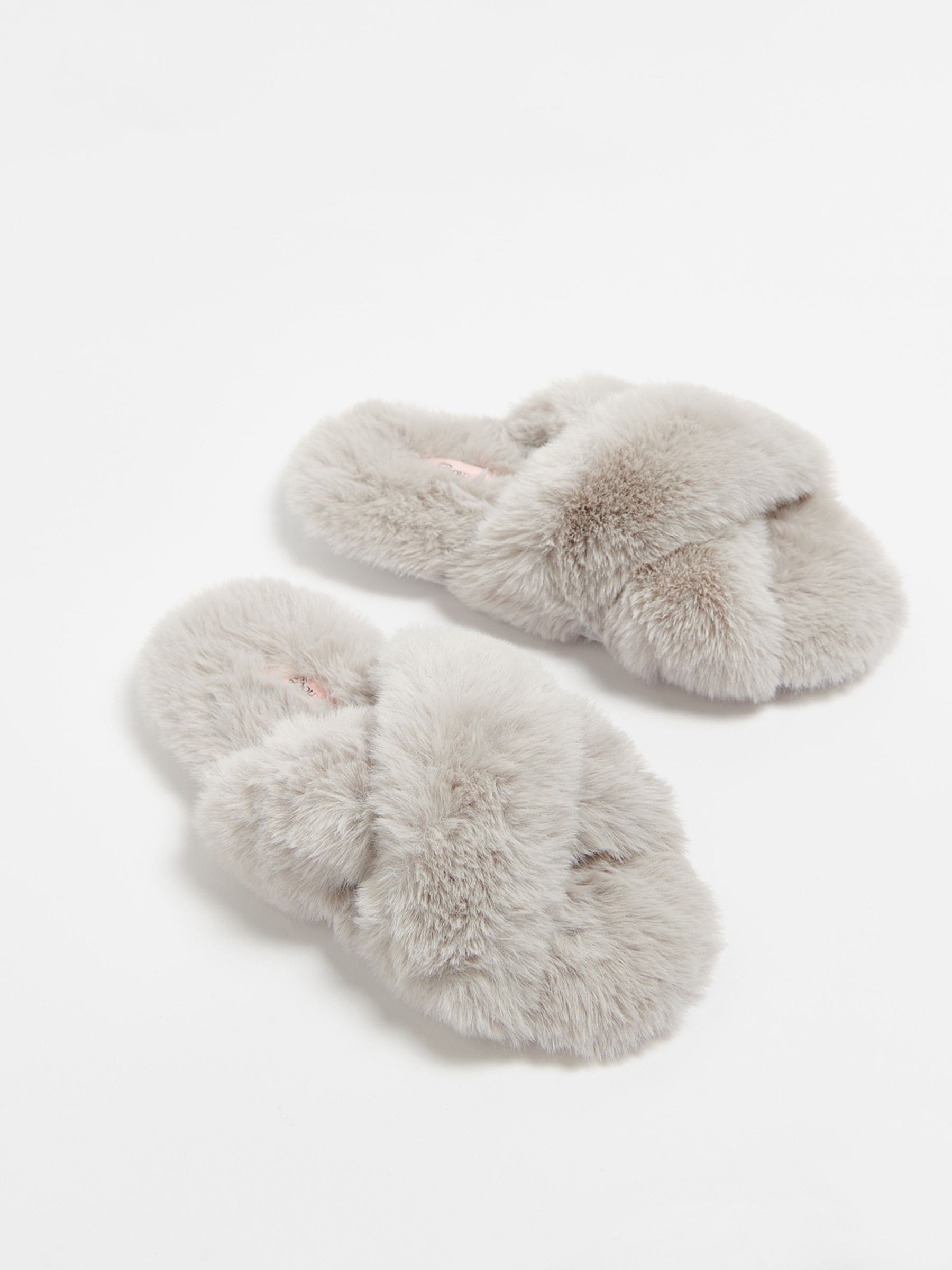 Boux Avenue Light Grey Cross Band Slippers