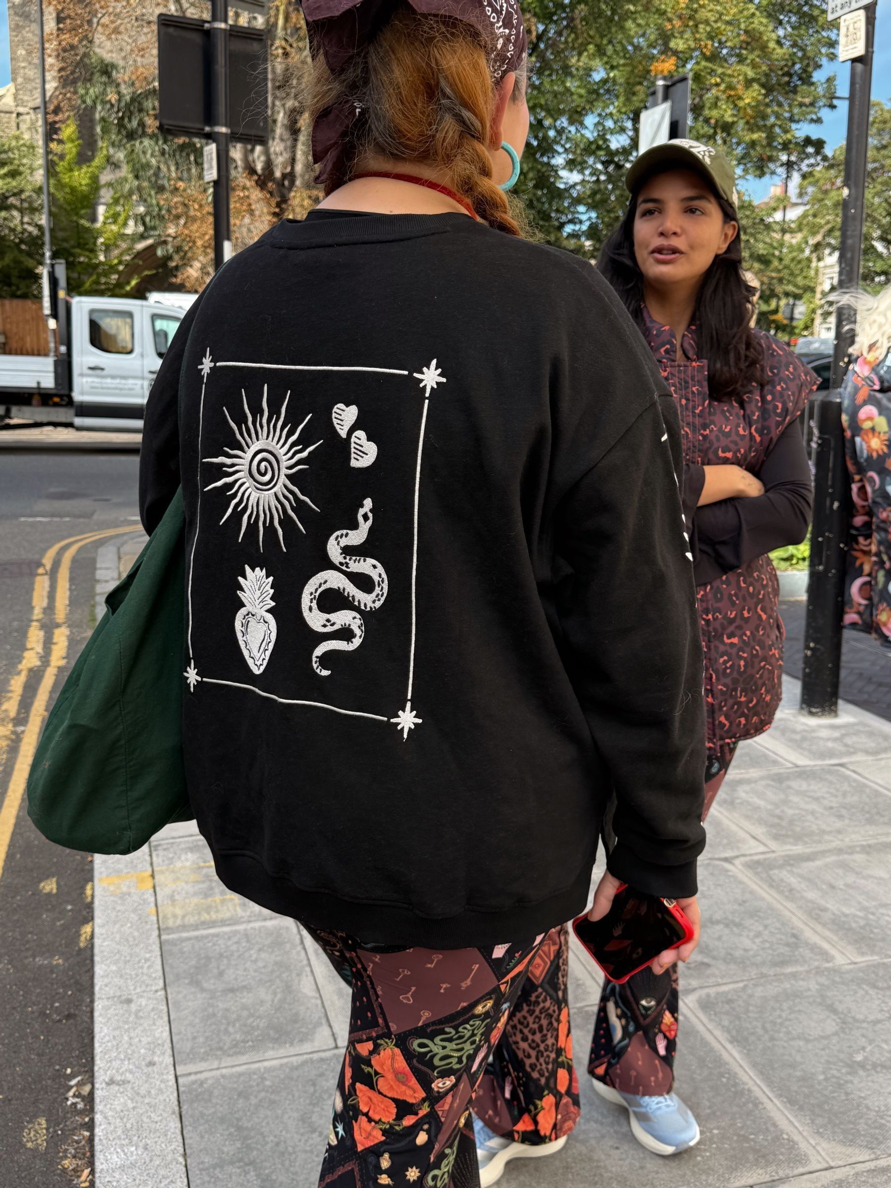 Never Fully Dressed Black Embroidered Sweatshirt