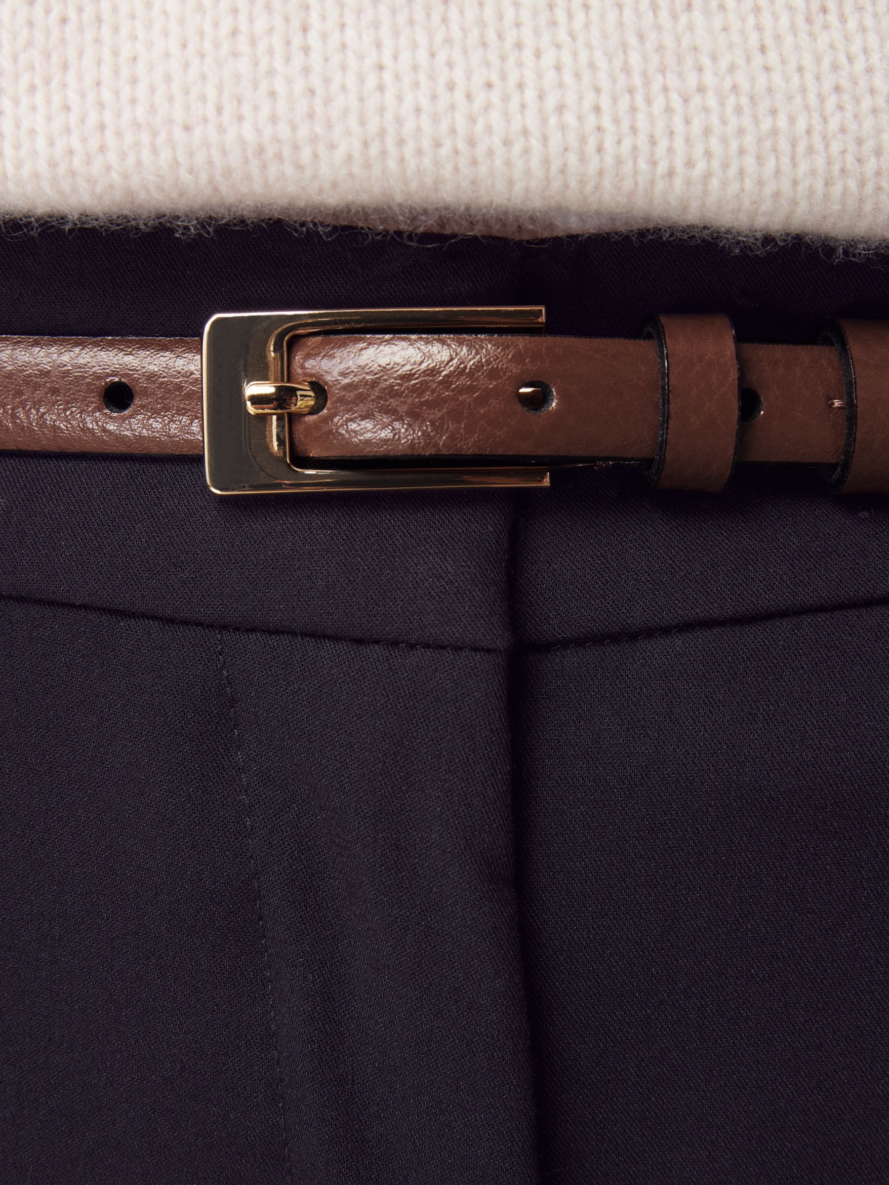 Mocha Brown N. Premium Skinny Made In Italy Leather Belt
