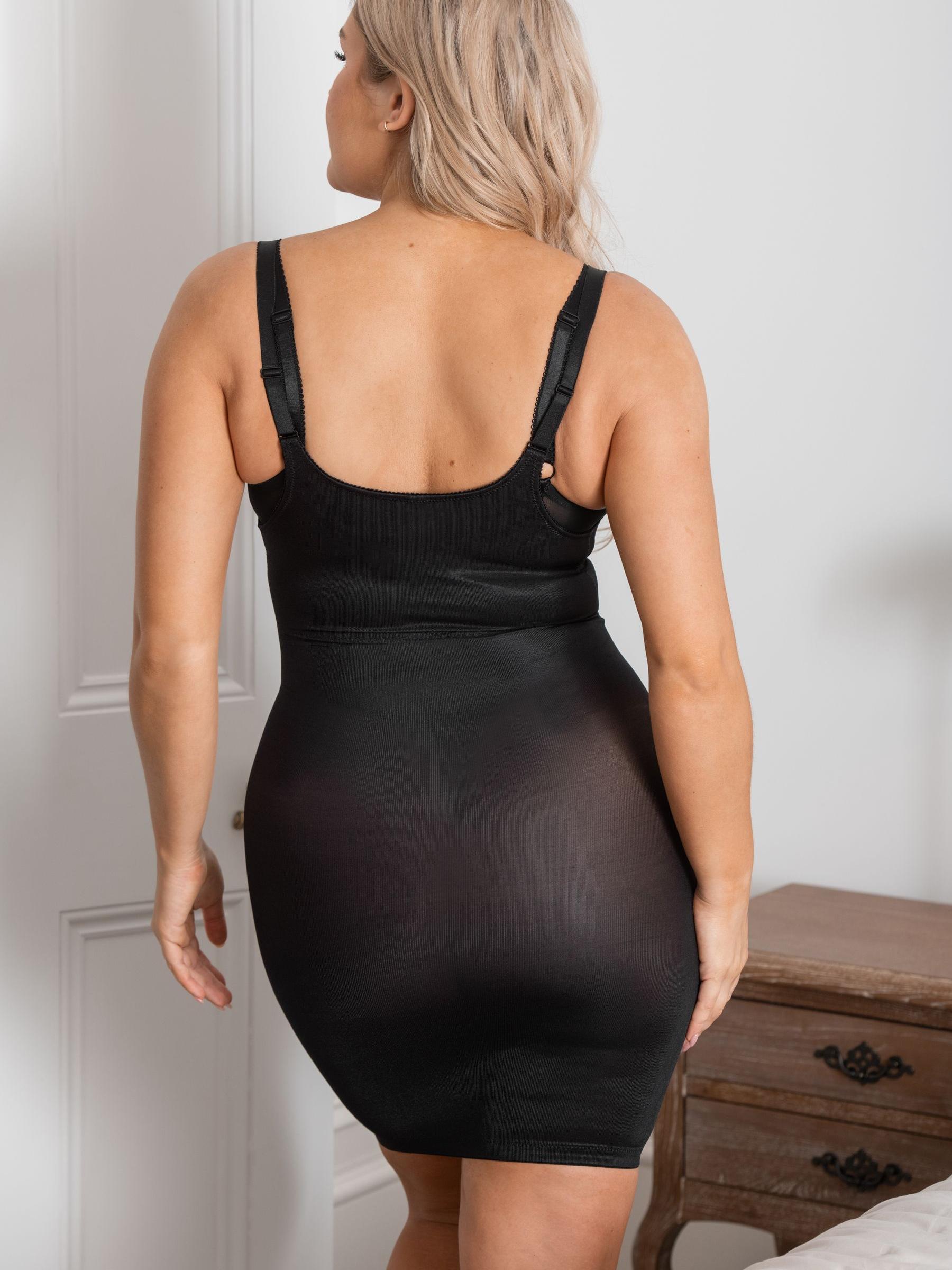 Pour Moi Black Lingerie Hourglass Shapewear Firm Tummy Control Wear Your Own Bra Slip