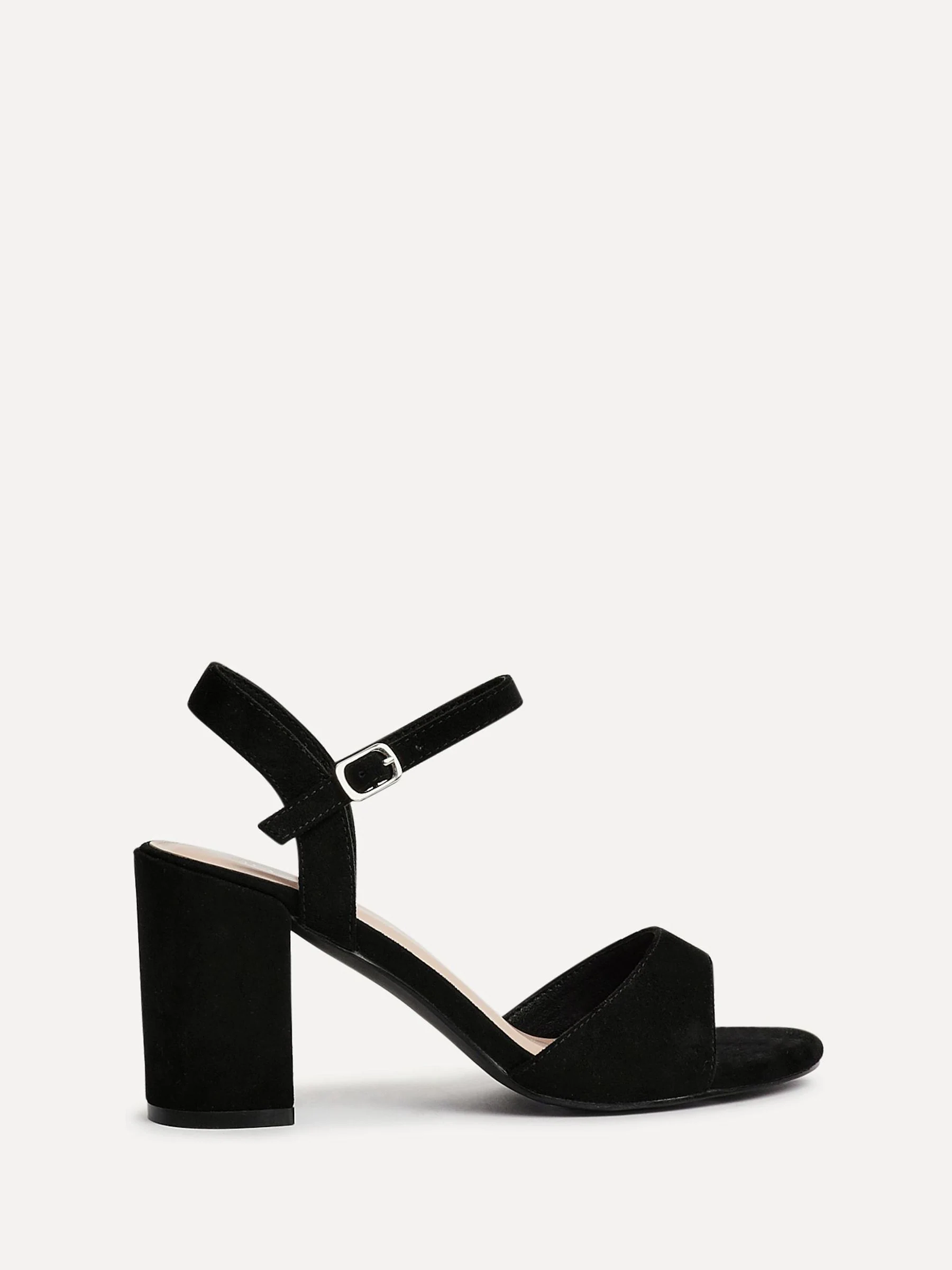 Linzi Black Soul Open Back Barely There Block Heel Sandals