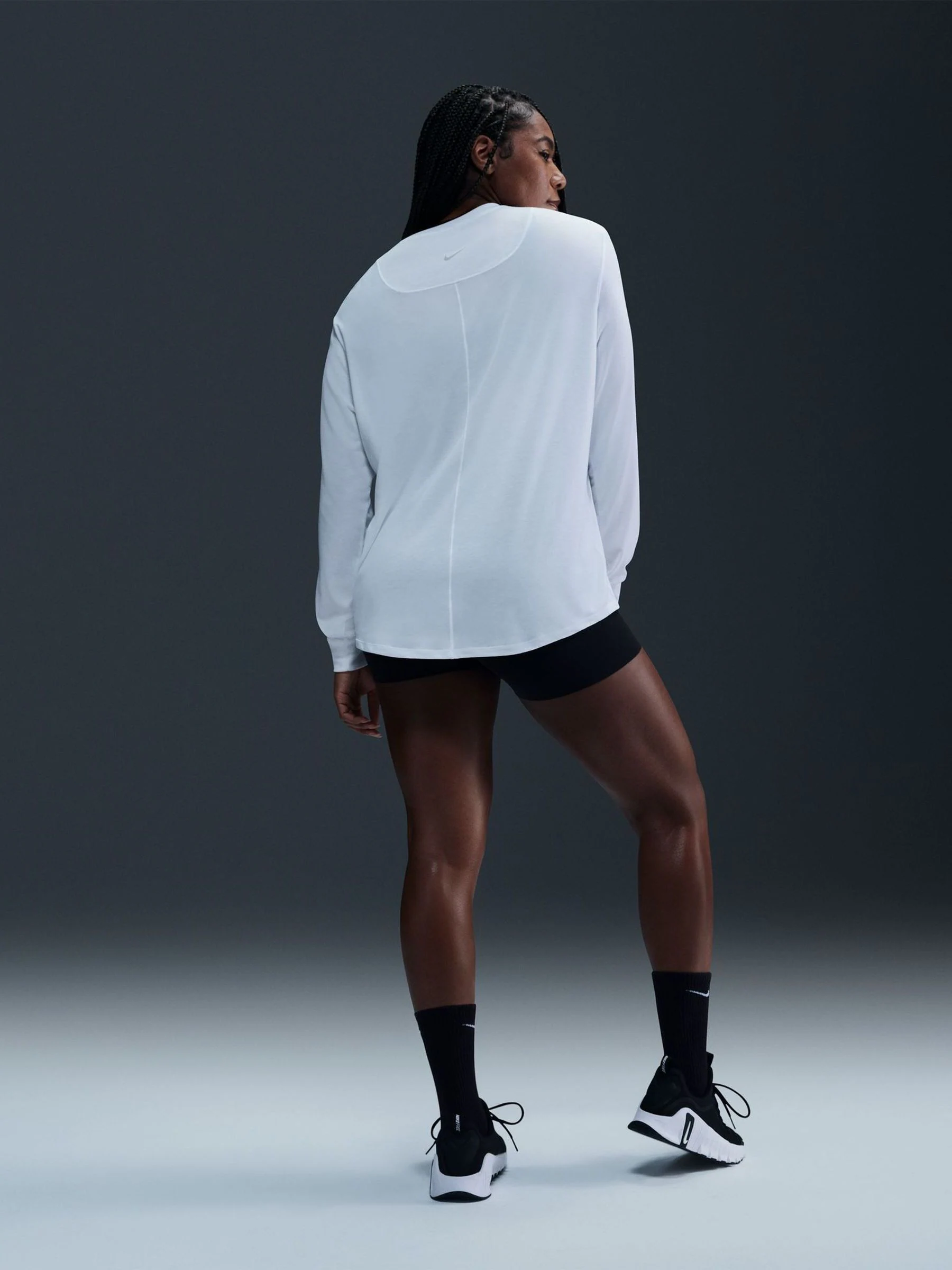 Nike White One Relaxed Dri-FIT Long Sleeve Top