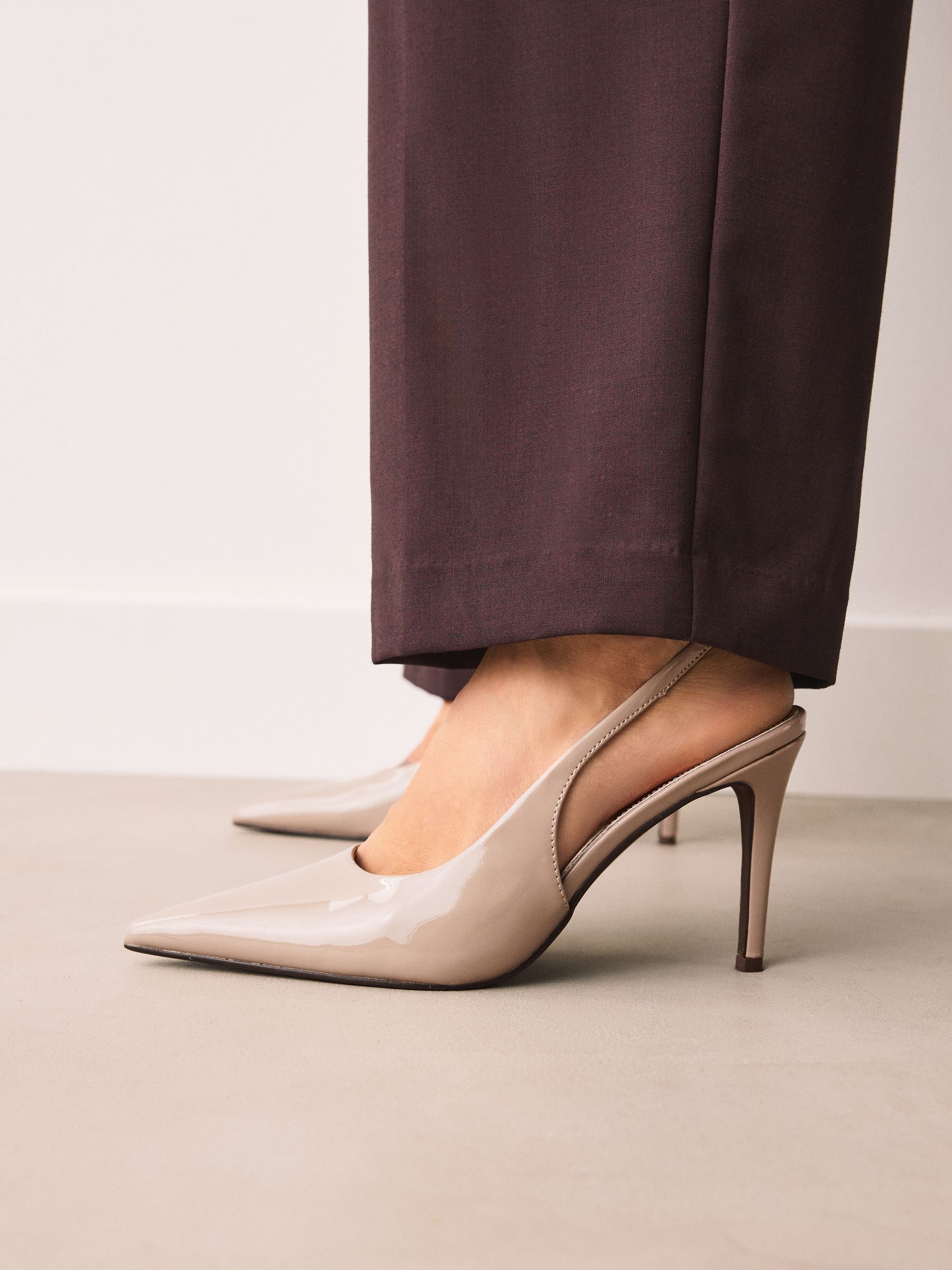 Nude Forever Comfort® Point Toe Slingback Heels