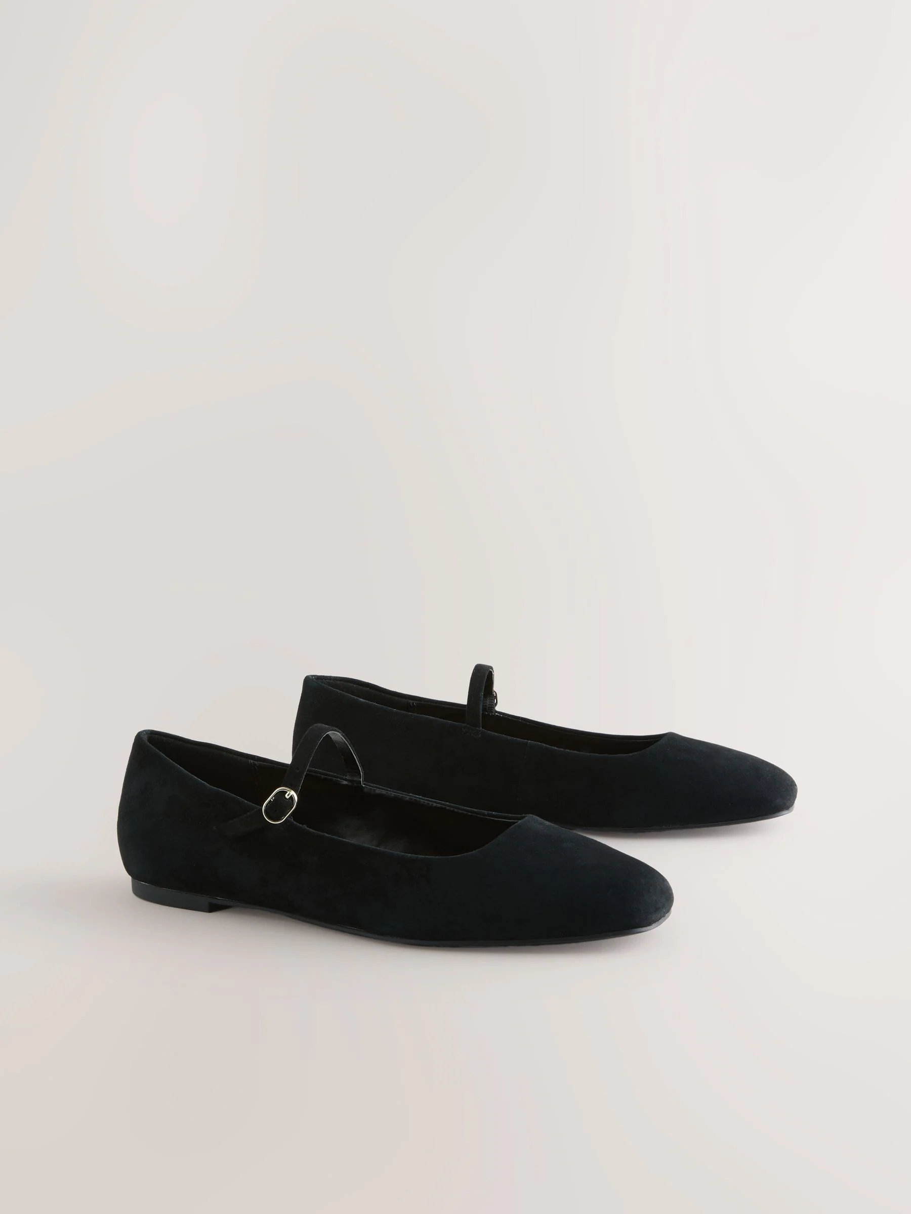 Black Suede Forever Comfort® Leather Square Toe Mary Jane Shoes