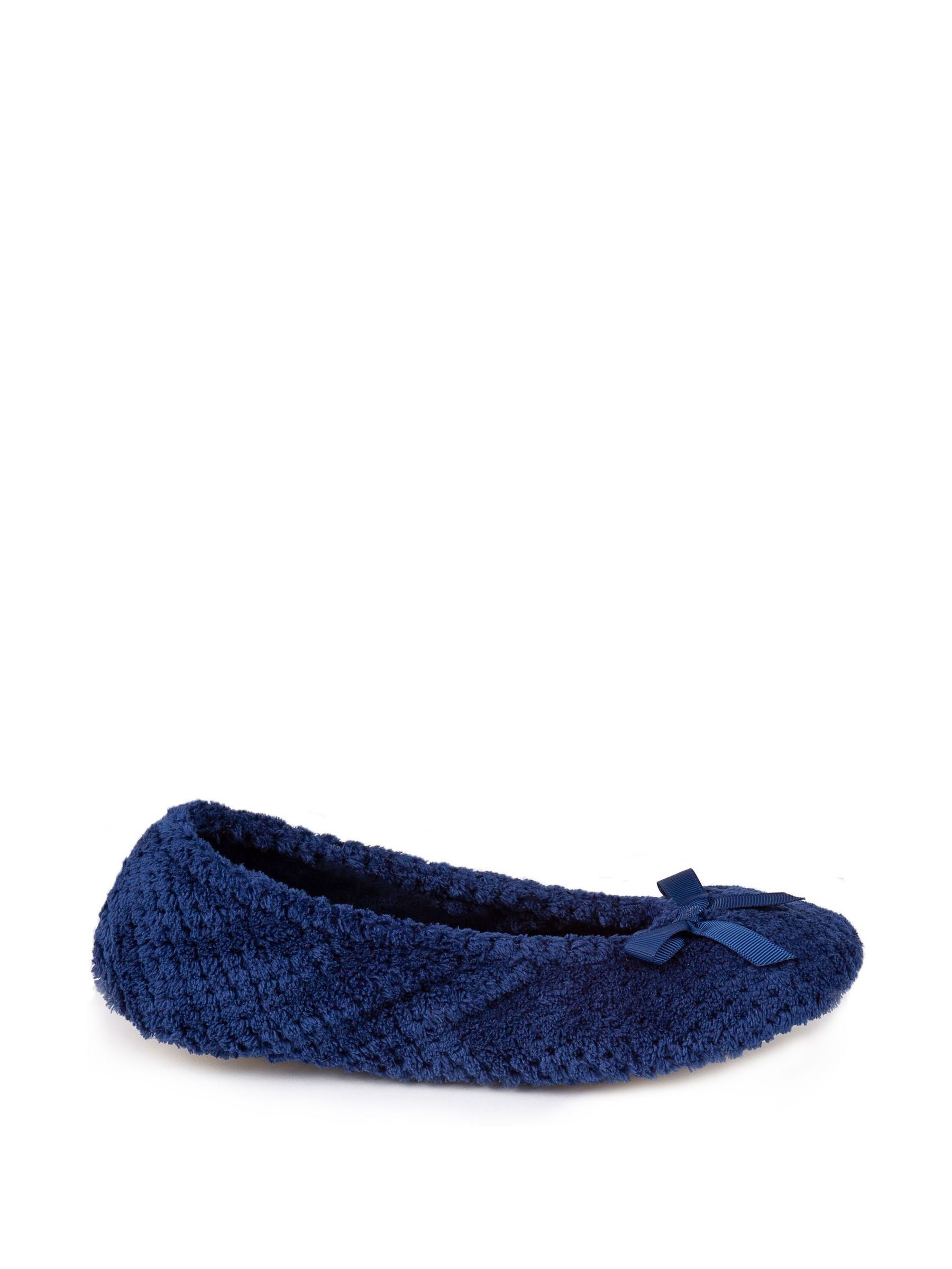 Totes Navy Isotoner Popcorn Slippers