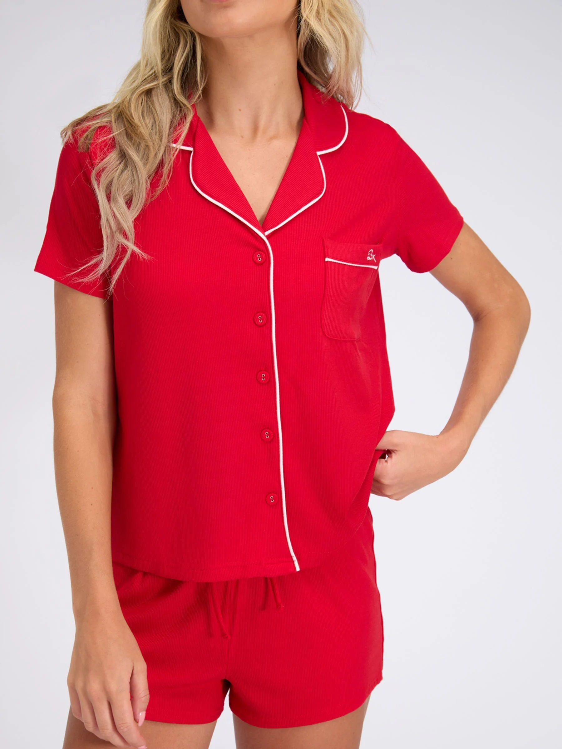 Boux Avenue Red Rib Modal Pyjama Shorts