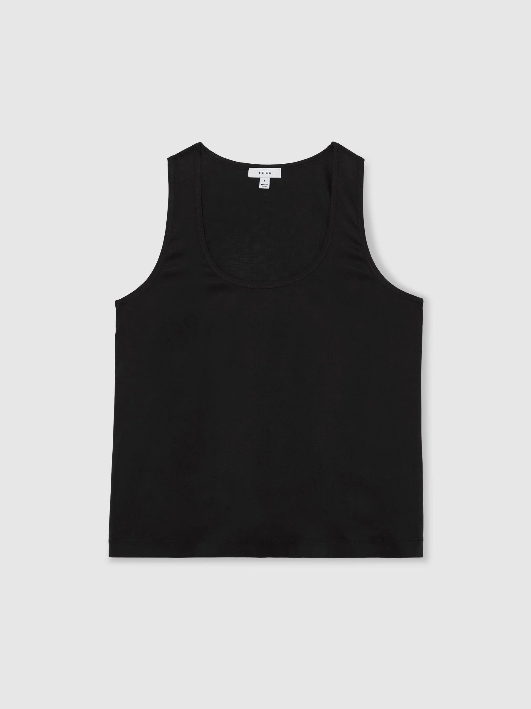 Reiss Black Ruby Silk-Front Cami Top