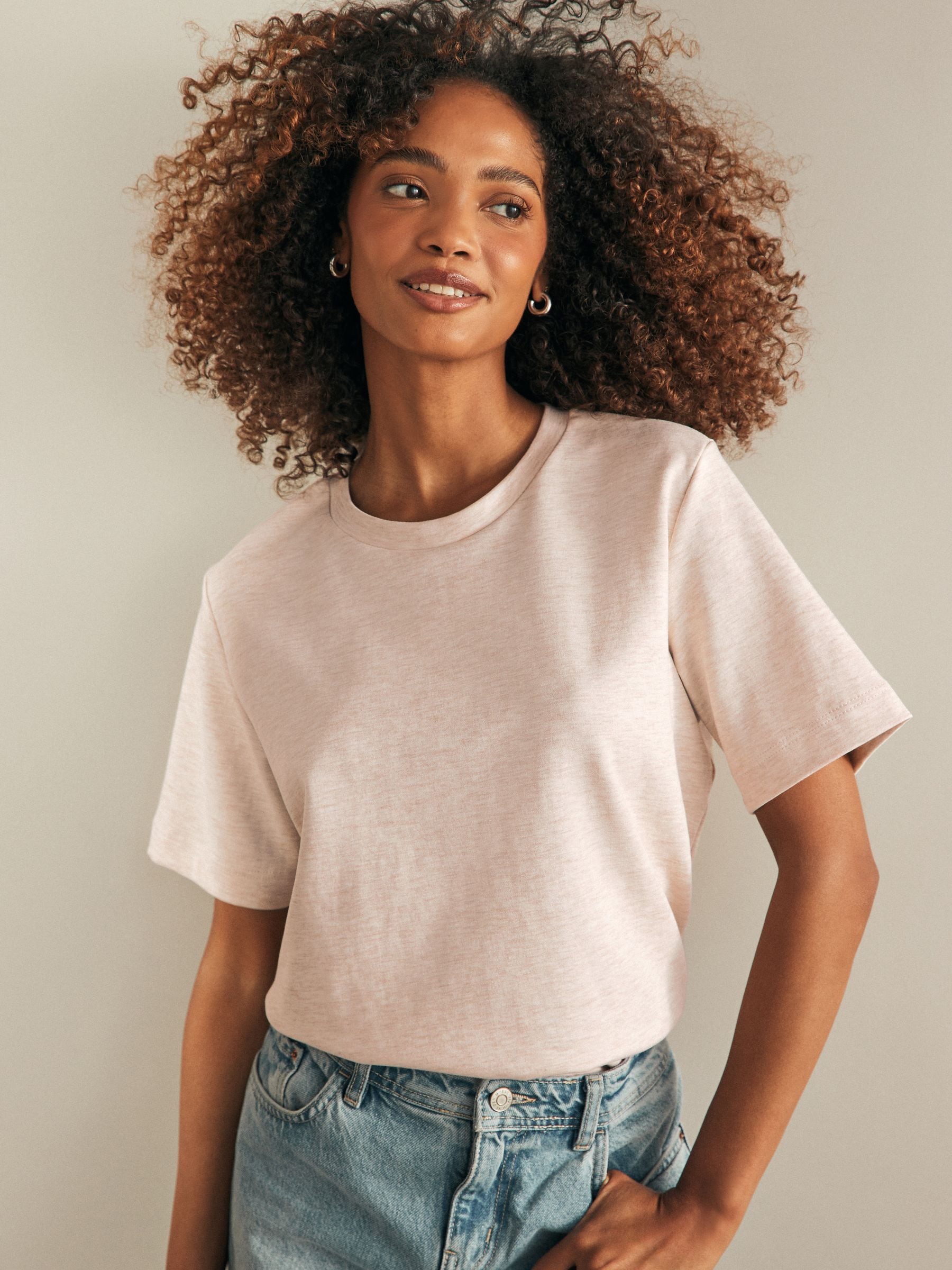 Black/White/Nude Heavyweight Basic T-Shirts 3 Pack