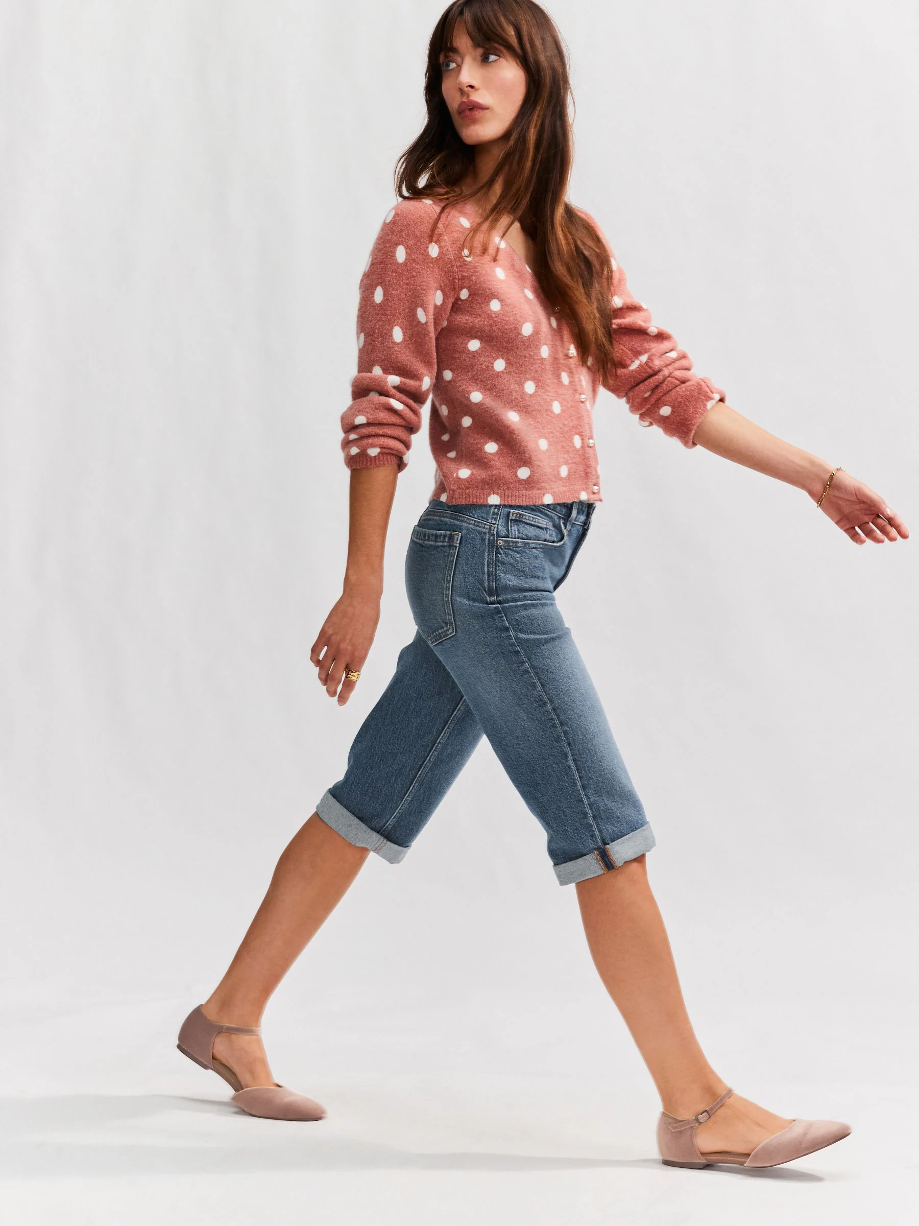 Mid Blue Knee Length Bermuda Denim Shorts