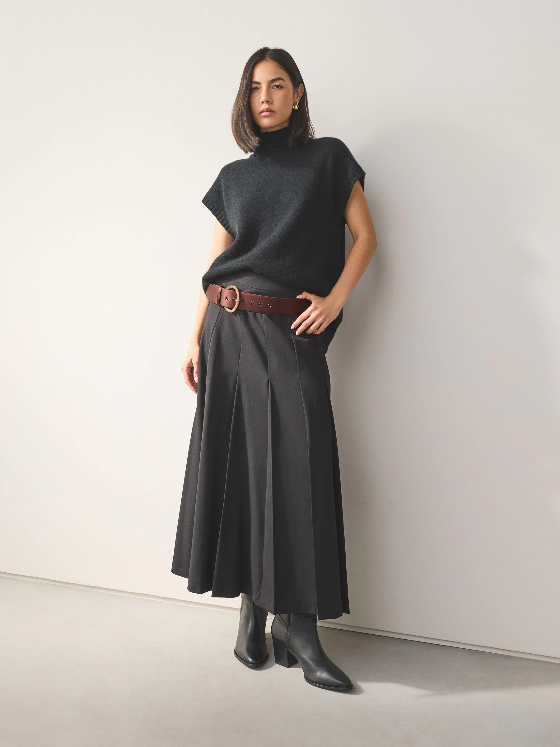 Chocolate Brown Satin Belt with Diamante Buckle