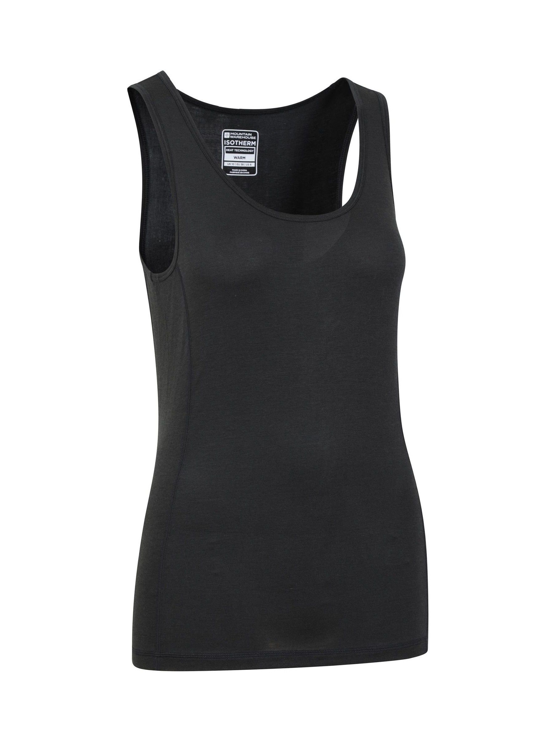 Mountain Warehouse Black Keep The Heat Womens IsoTherm Thermal Vest Top