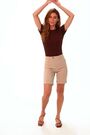Roman Natural Turned Hem Stretch Shorts