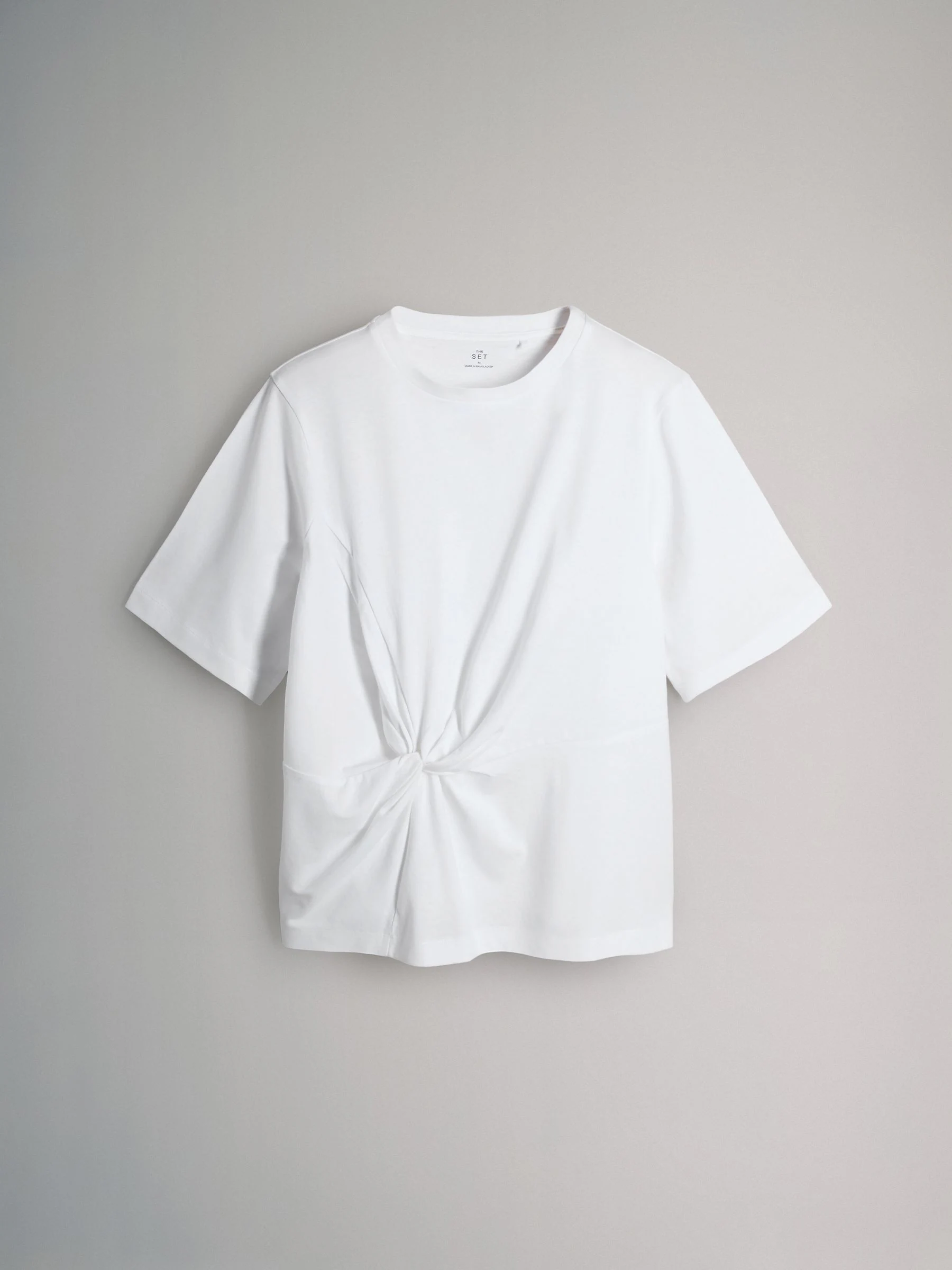 The Set 3 Pack Knot Front T-Shirts Black/White/Stripe