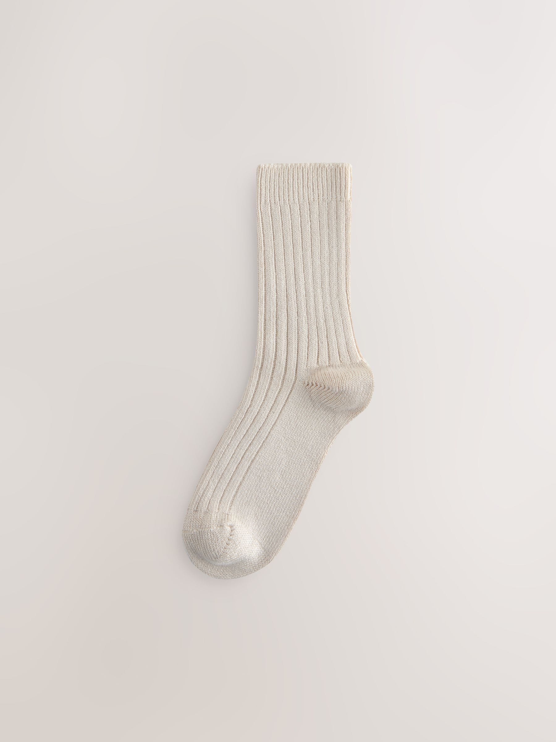 Neutral Warm Handle Ribbed Ankle Socks 3 Pack