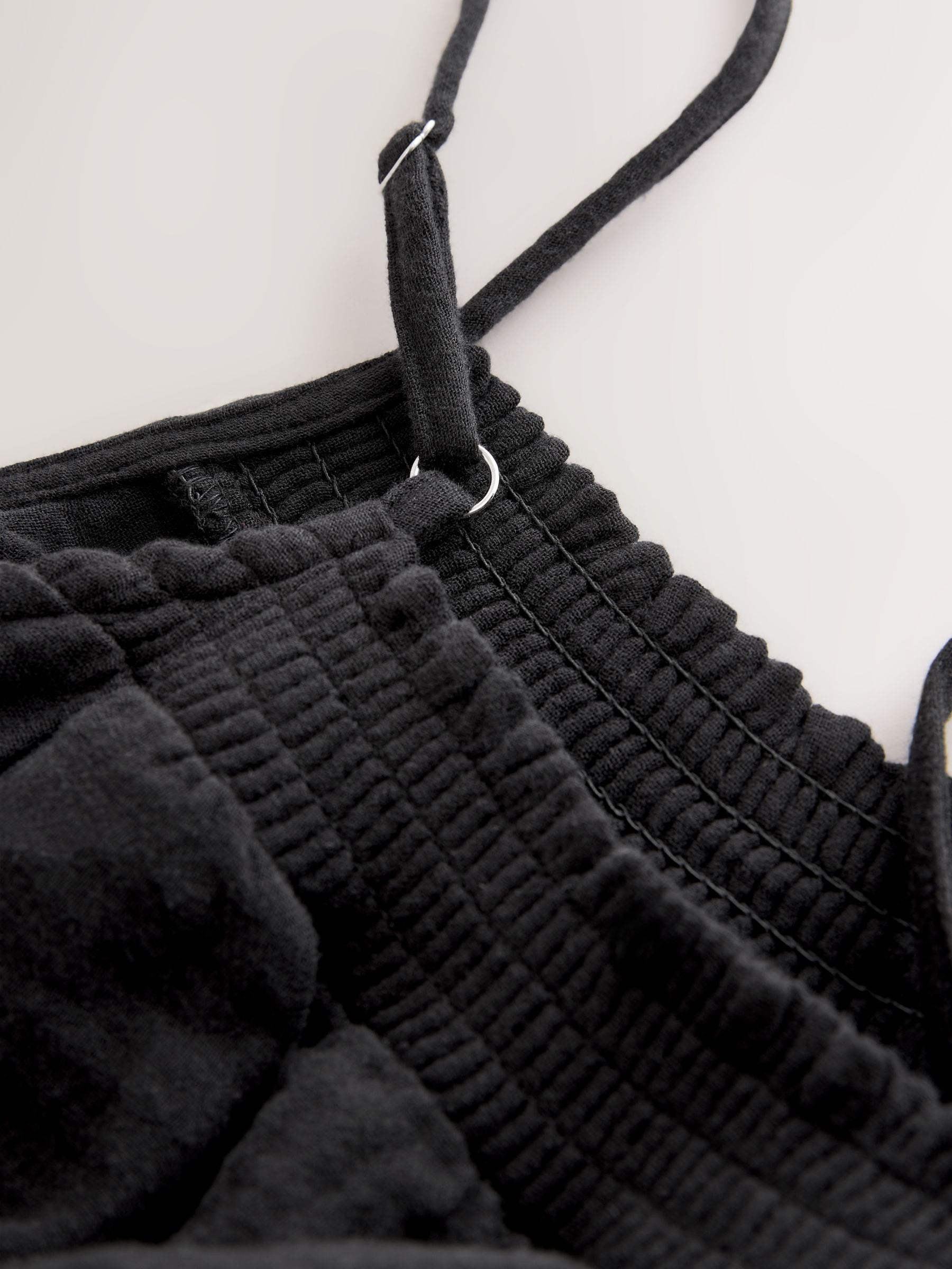 Black Double Cloth Playsuit