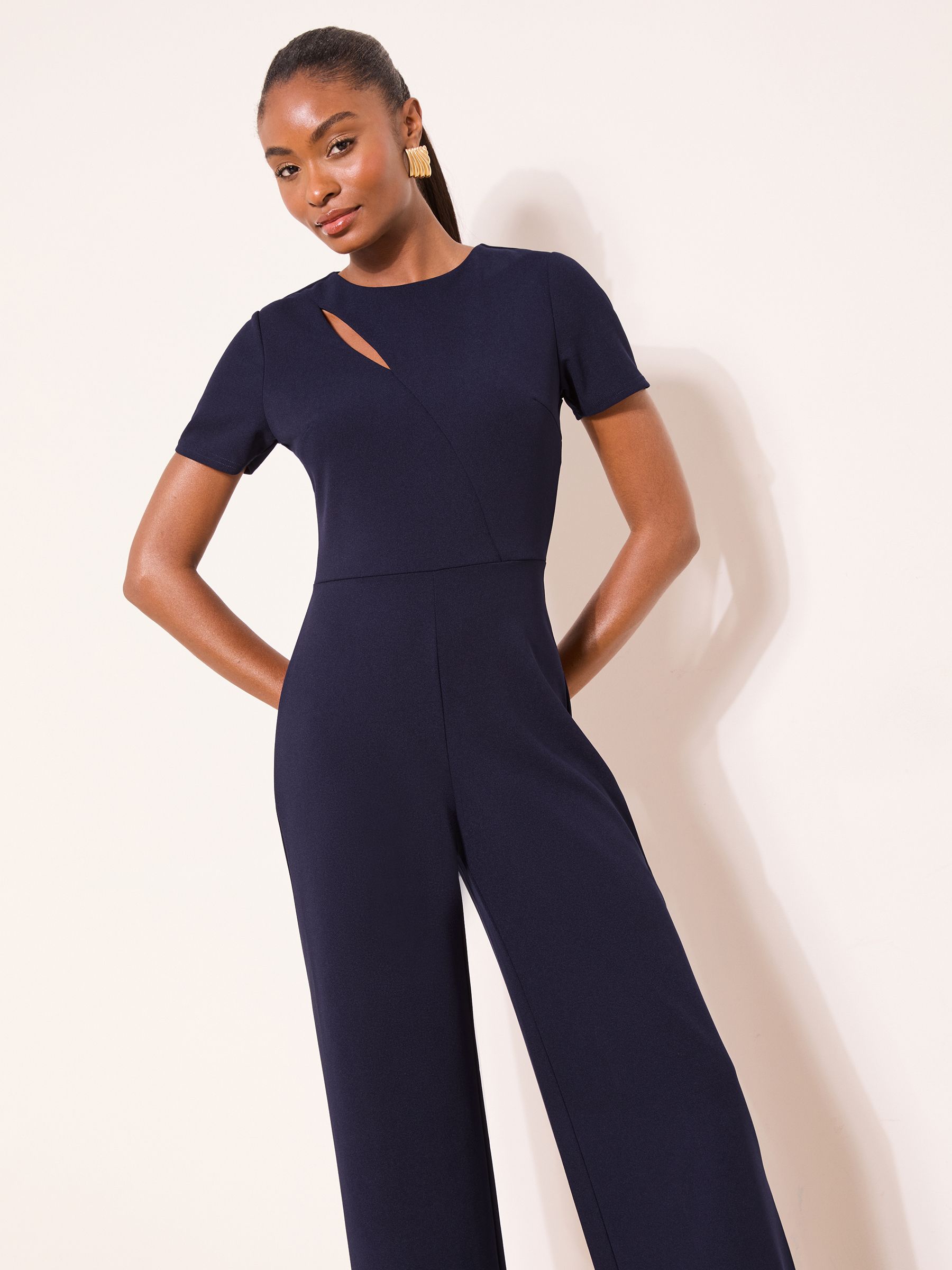 Lipsy Blue/Navy Short Sleeve Splice Jumpsuit