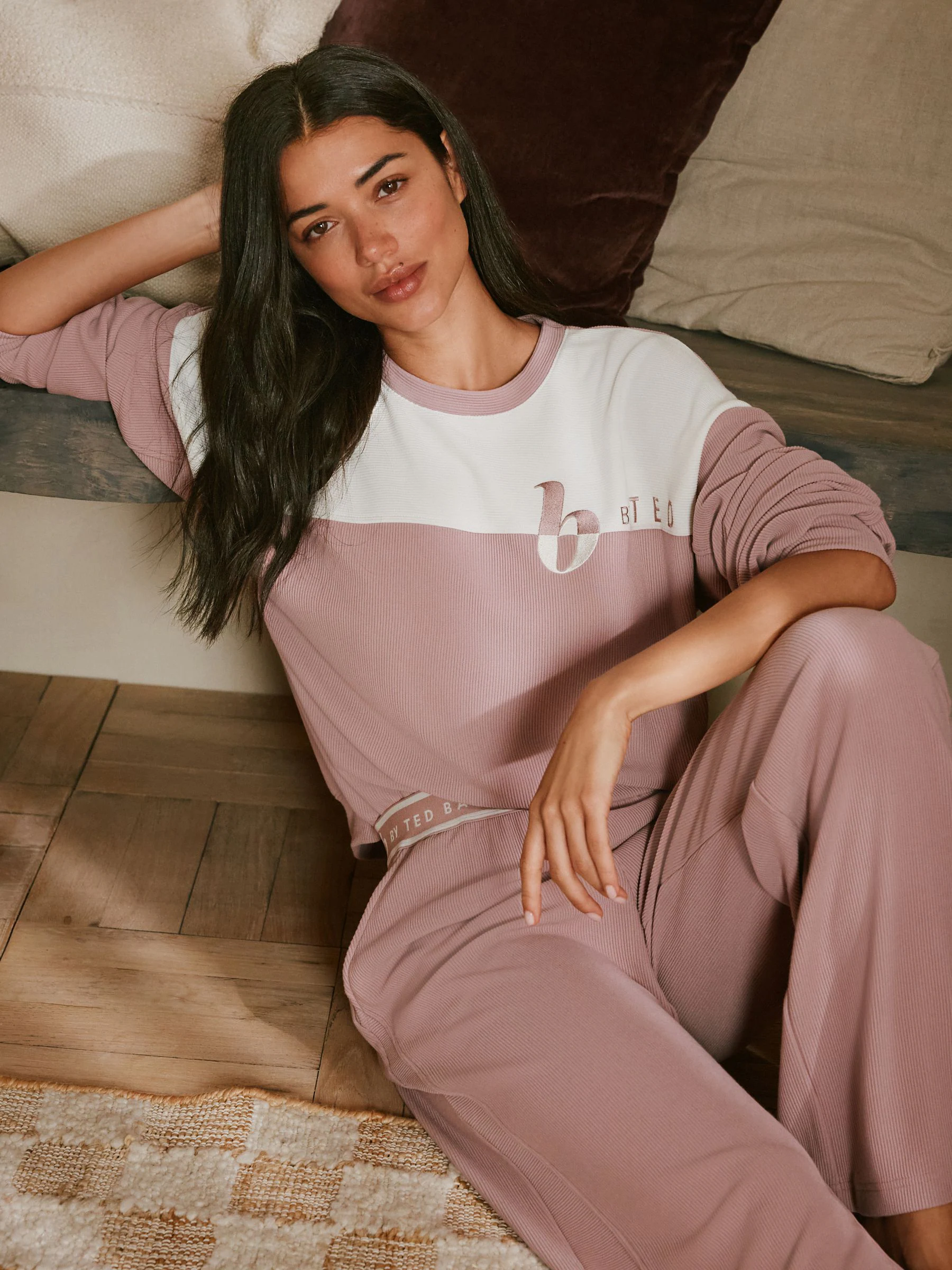 B by Ted Baker Pink Ottoman Rib Lounge Top