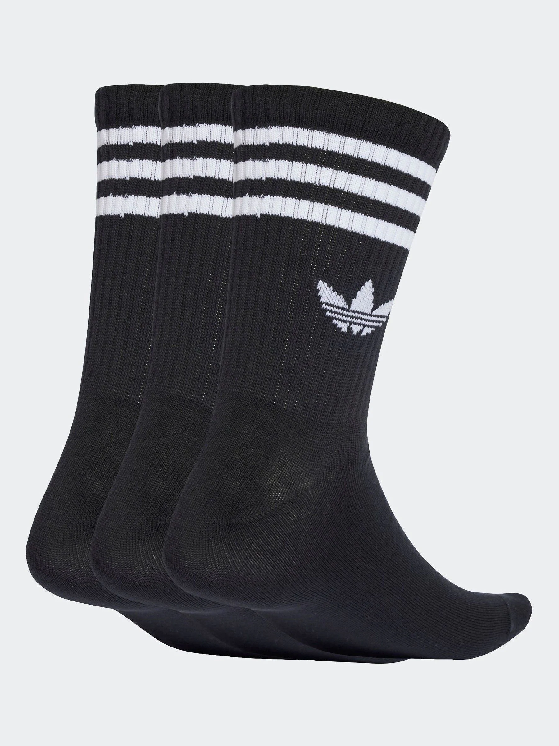 adidas Originals Black Crew 3-Stripes Crew Socks 3 Pairs