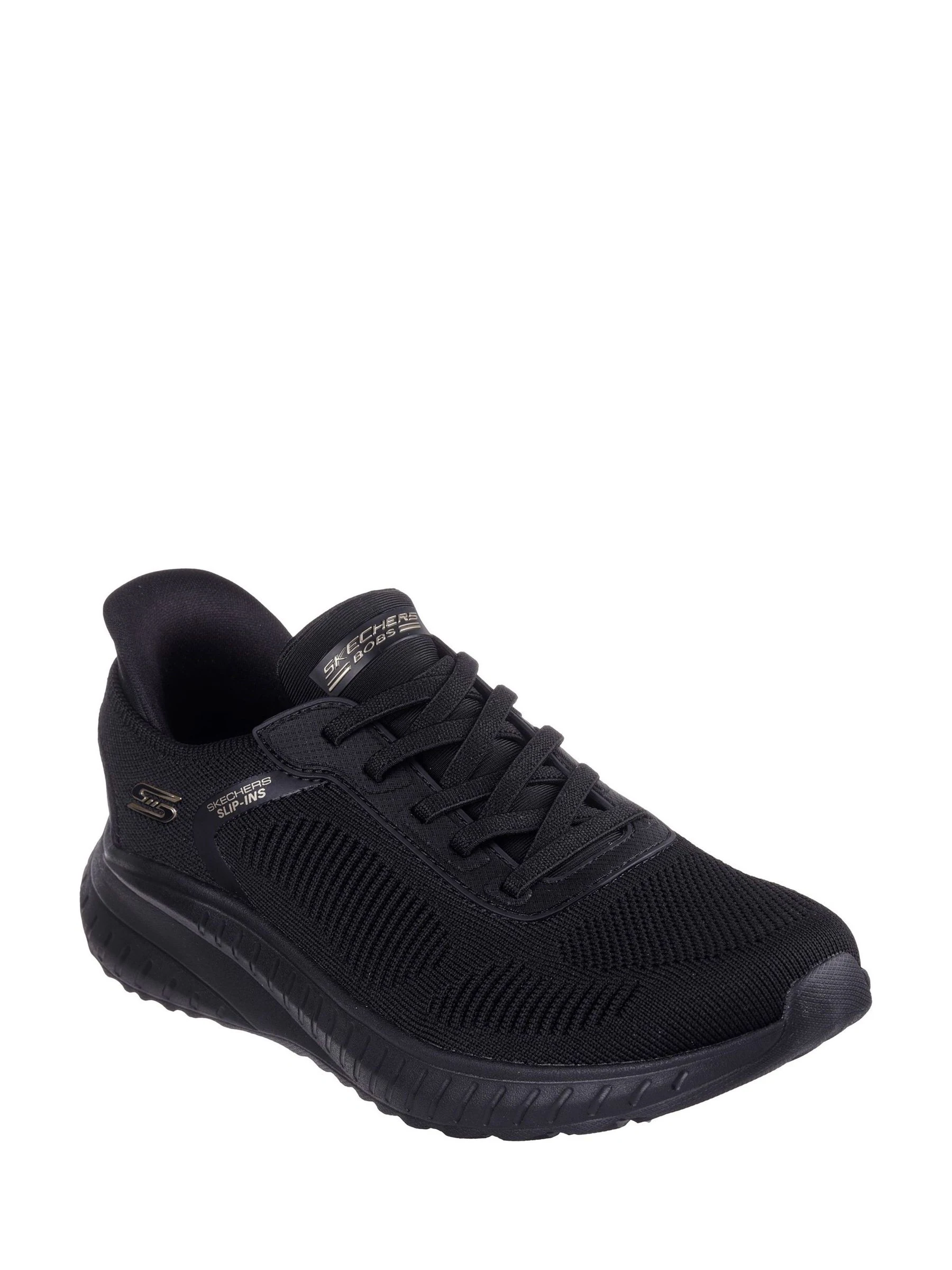 Skechers Coal Black BOBS Sport Squad Chaos Slip In Trainers