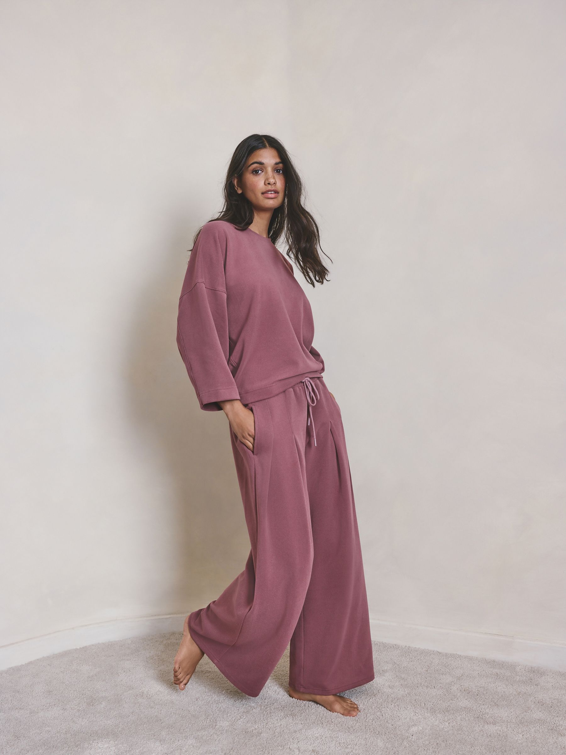 Rose Pink N. Premium Wide Leg Joggers